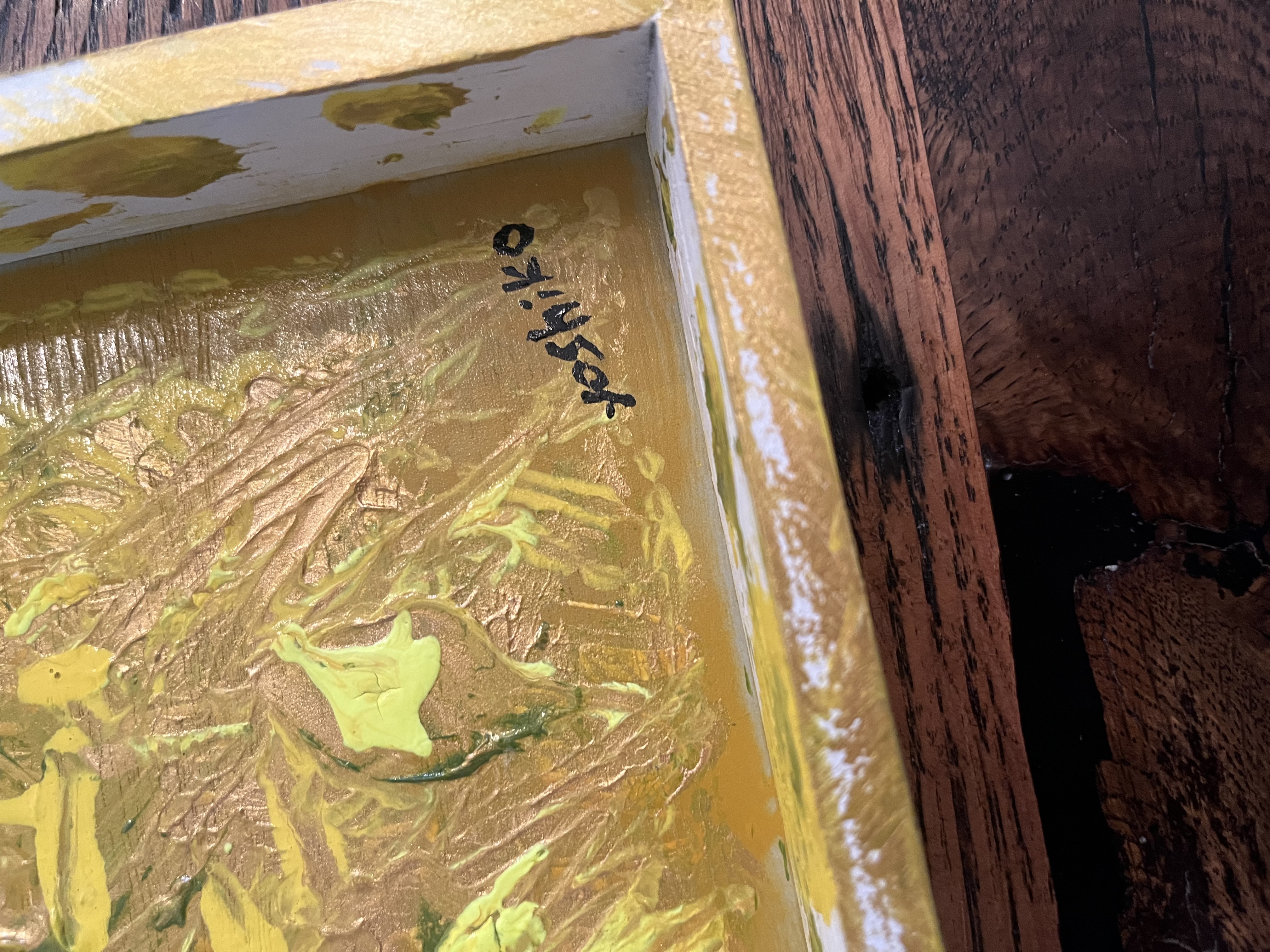 Acrylic 5"x 5" [ Money is coming] アクリリック13 cm x 13 cm「金運がやって来る」