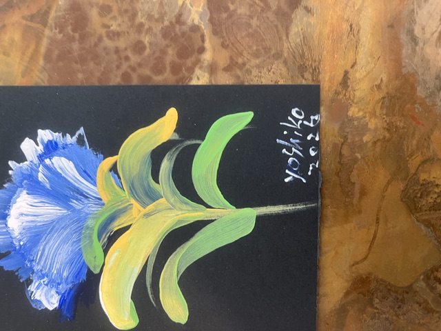Acrylic Postcard with envelope'BlueFlower"/アクリリックポストカード「青い花」