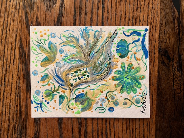 "Now"/「今」Acrylic postcard アクリリック 画材ポストカード