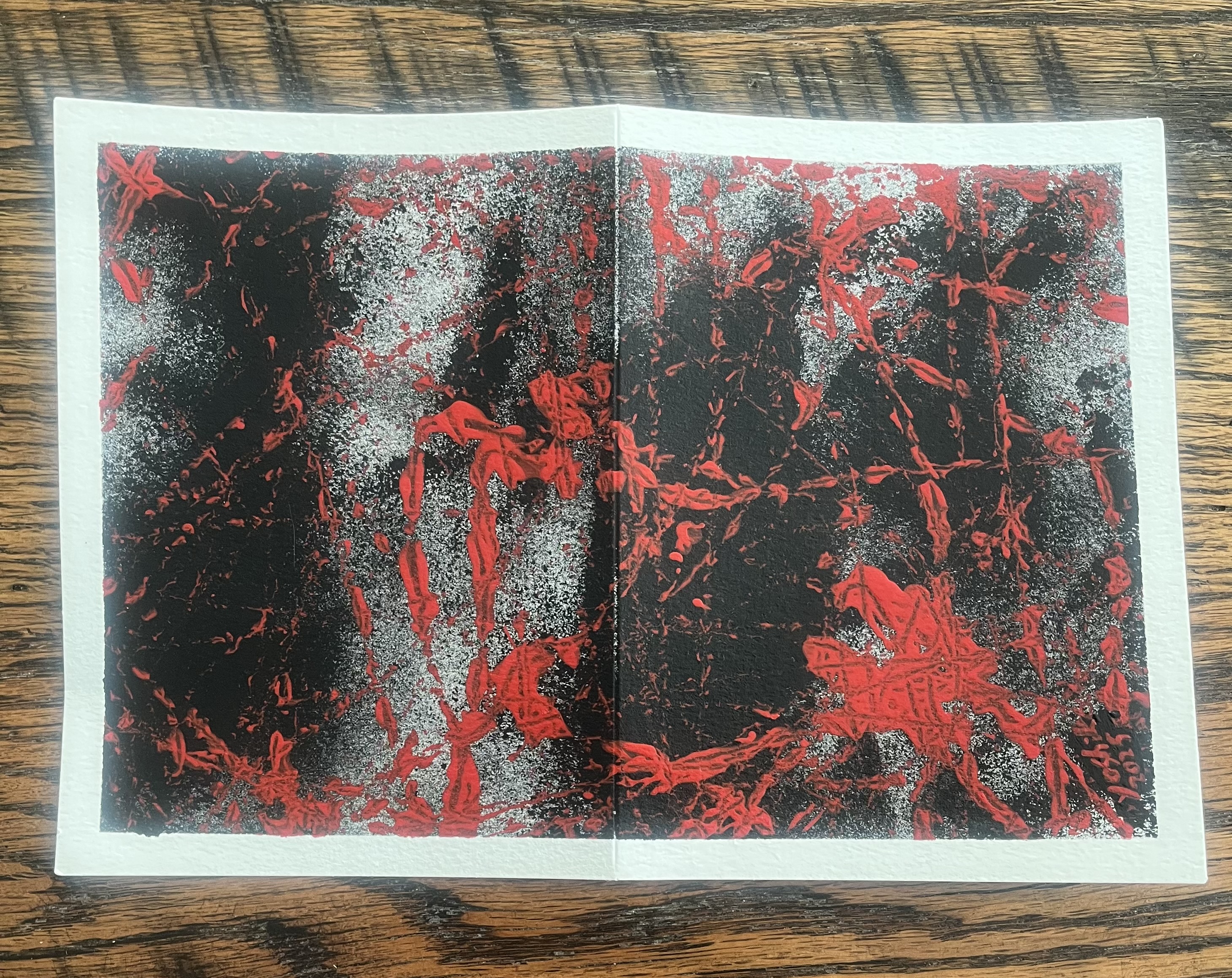 Acrylic Greeting Card with envelope "Action"/ アクリリック 画材グリーティングカード「アクション」