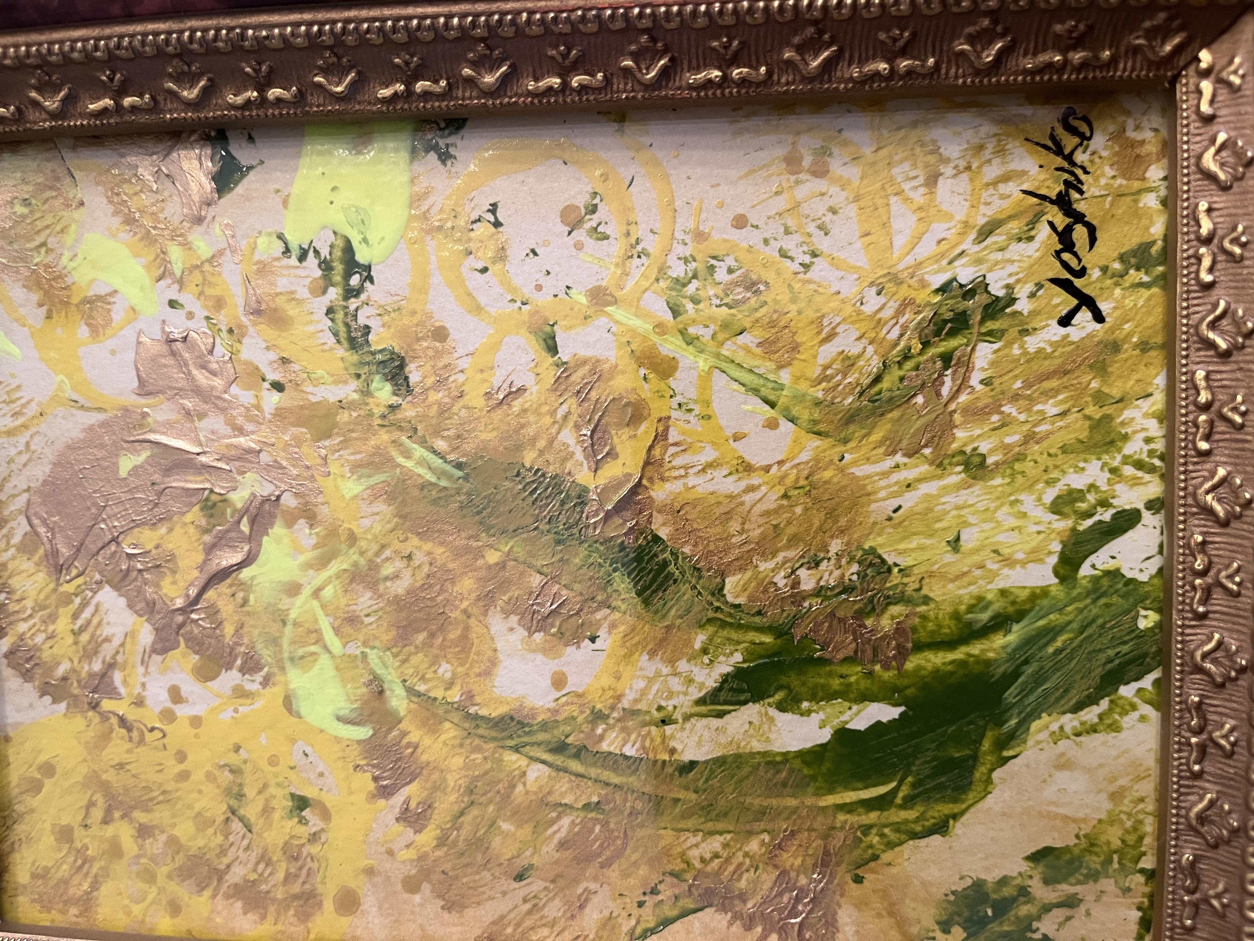 Acrylic 5"x 5" [ Money is coming] アクリリック13 cm x 13 cm「金運がやって来る」