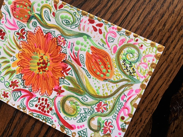 Acrylic Postcard with envelope "Happiness" /アクリリック画材ポストカード「幸せ』