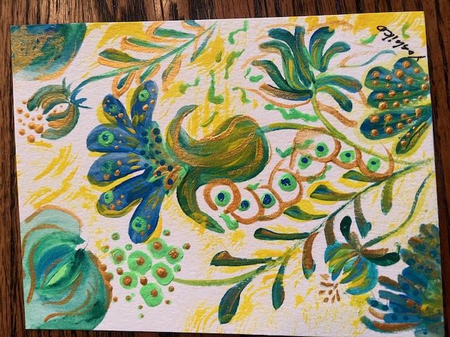 "Green" /「[緑」Acrylic postcardアクリリック 画材ポストカード