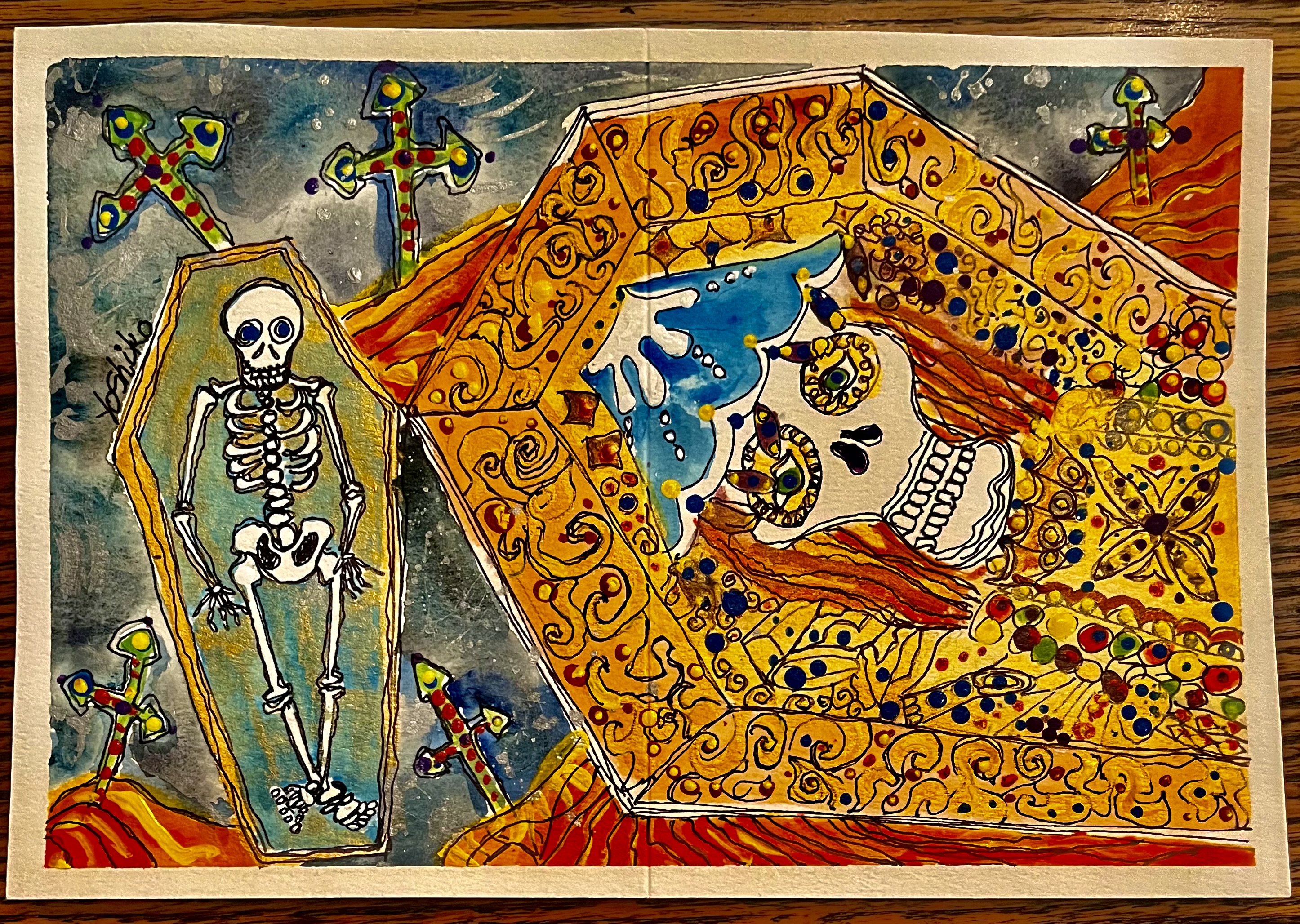 King Skelton, Greeting Card / 王様の骸骨（グリーティングカード）