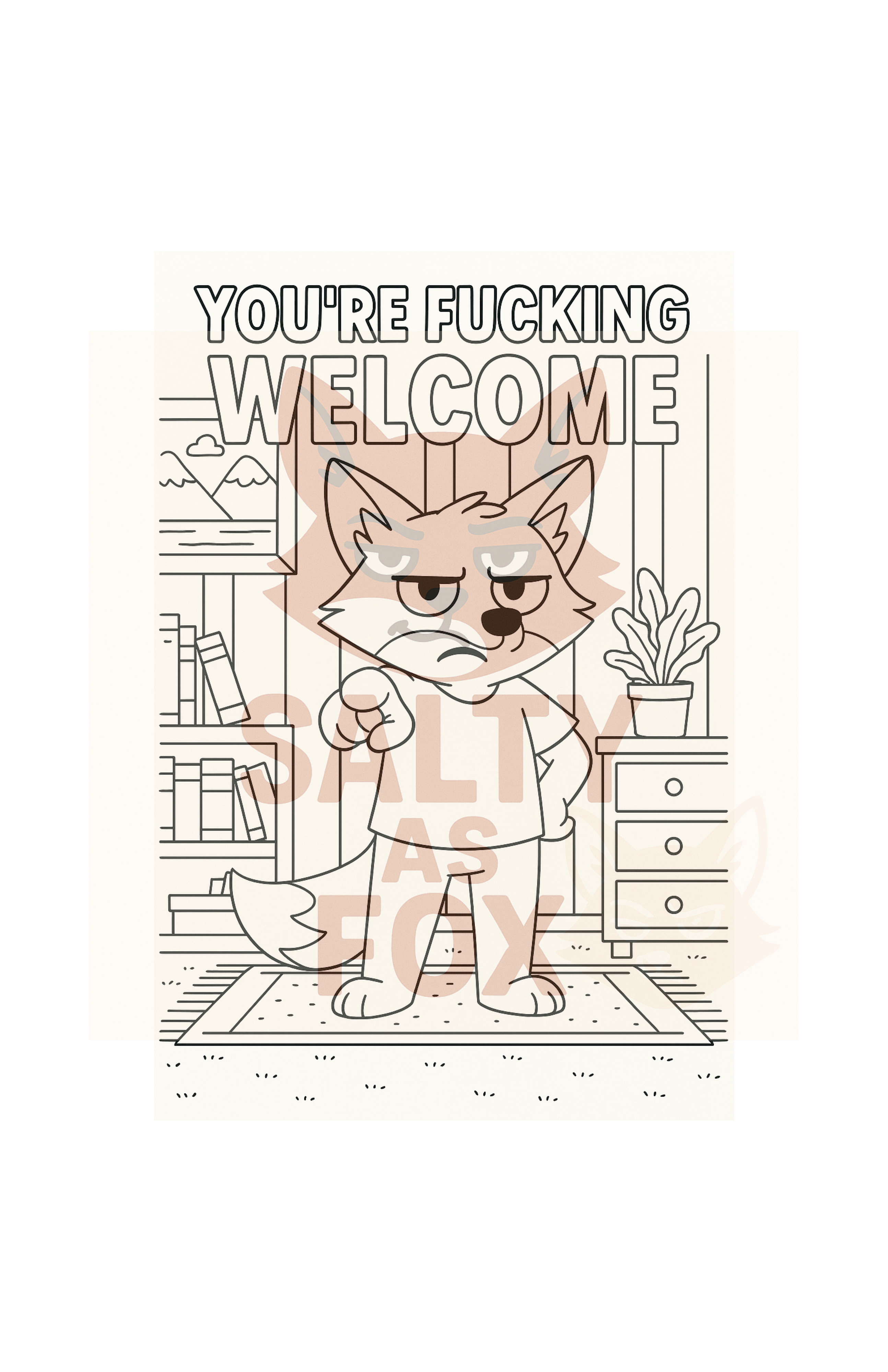Salty as Fox ~ Petty Digital Coloring Book featuring Salty Snapps ~ 