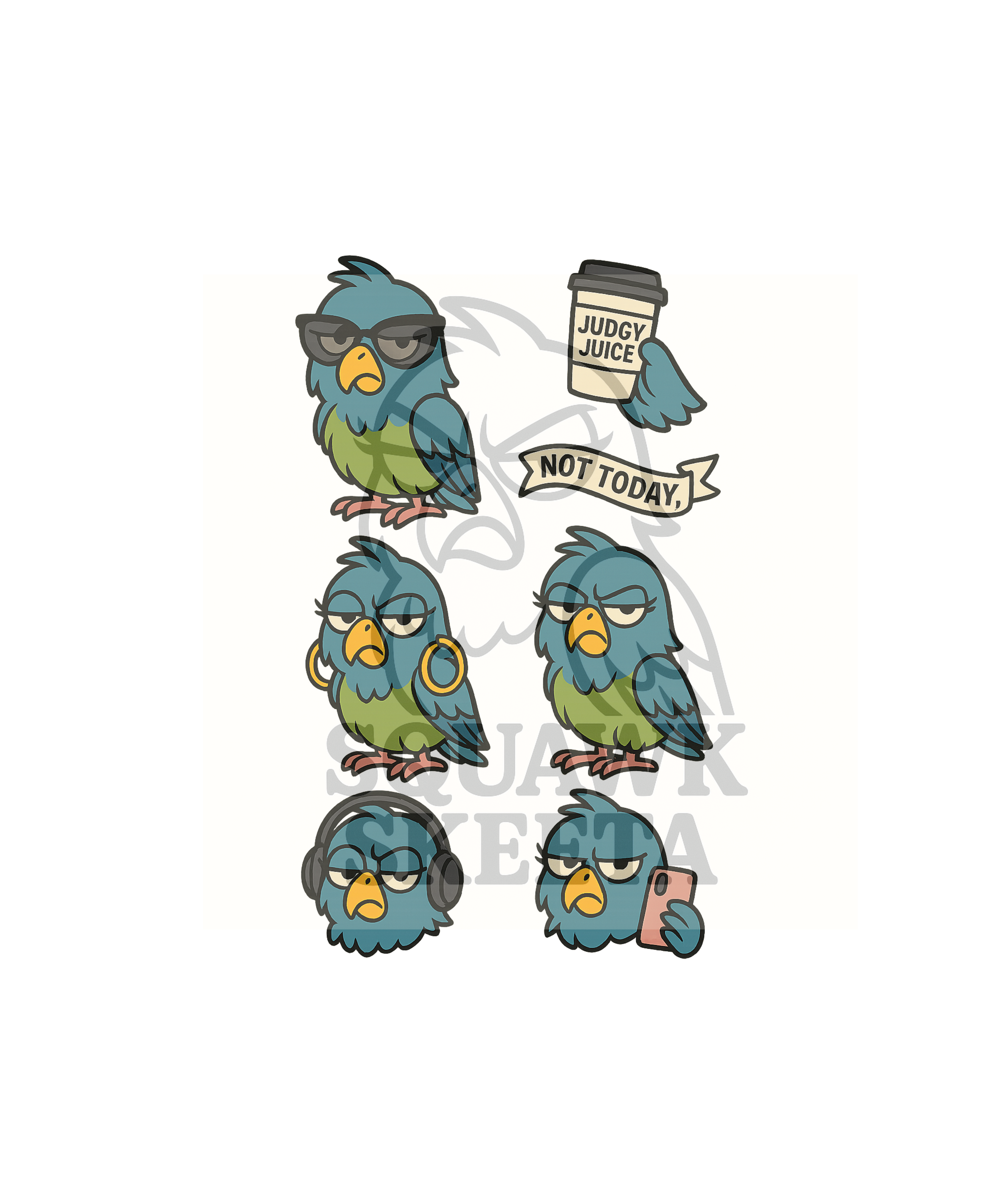 Squawk Skeeta Bundle ~Digital Coloring Book & Sticker Pack~