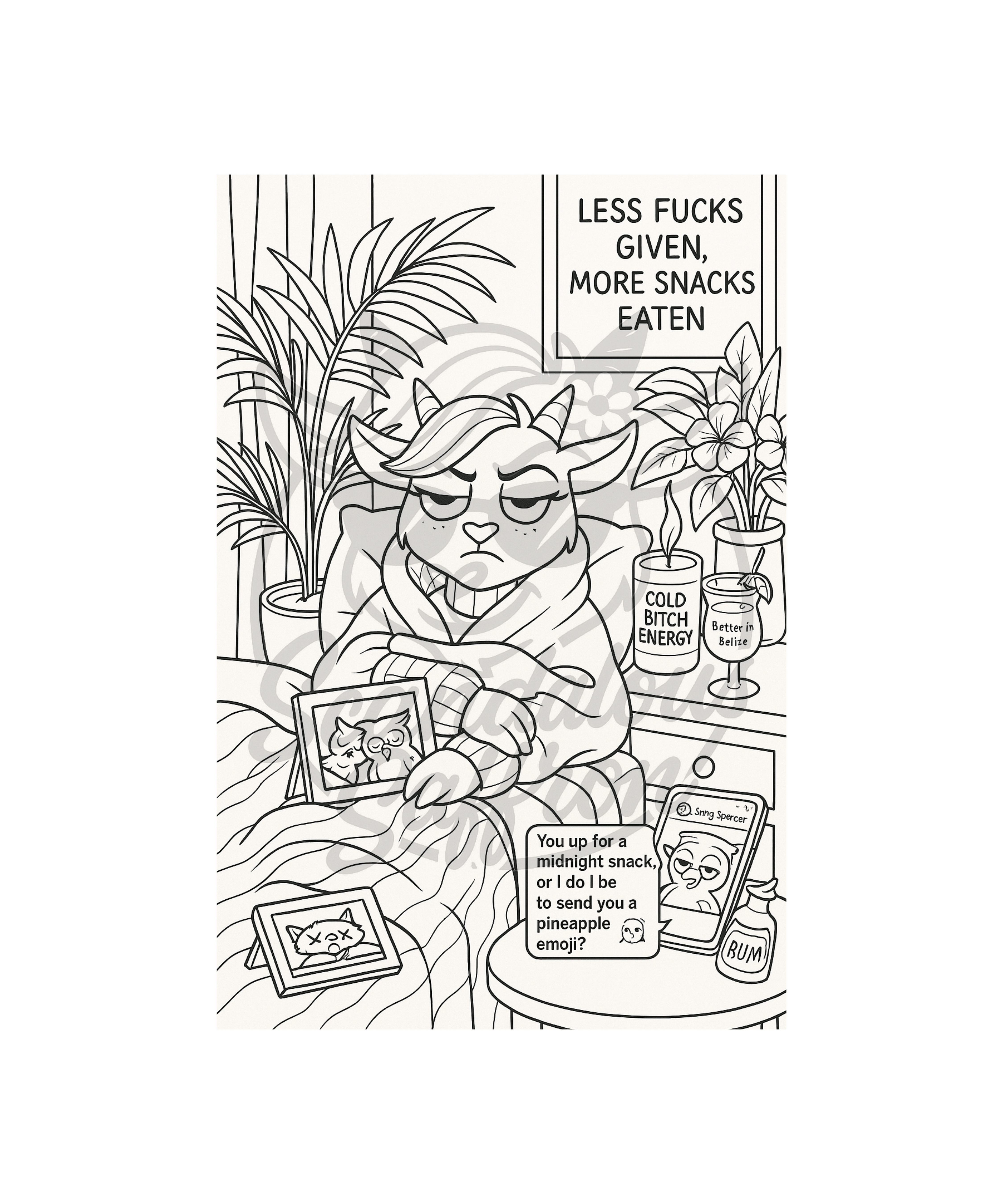 Scandalous Saffron’s Guide to Surviving Life (Barely) – Digital Coloring Book