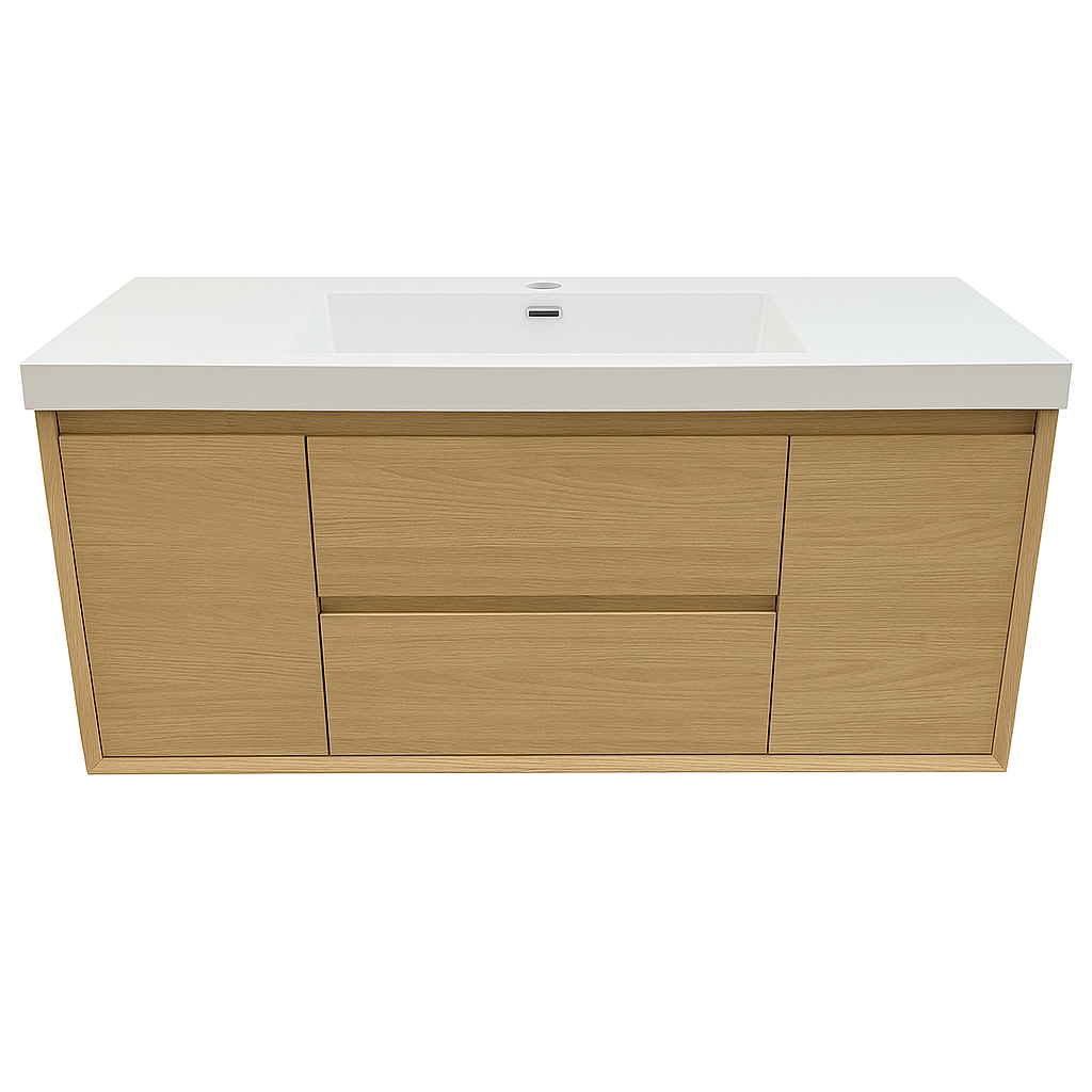 60" Single Sink Floating with Two Drawers and Two Doors 