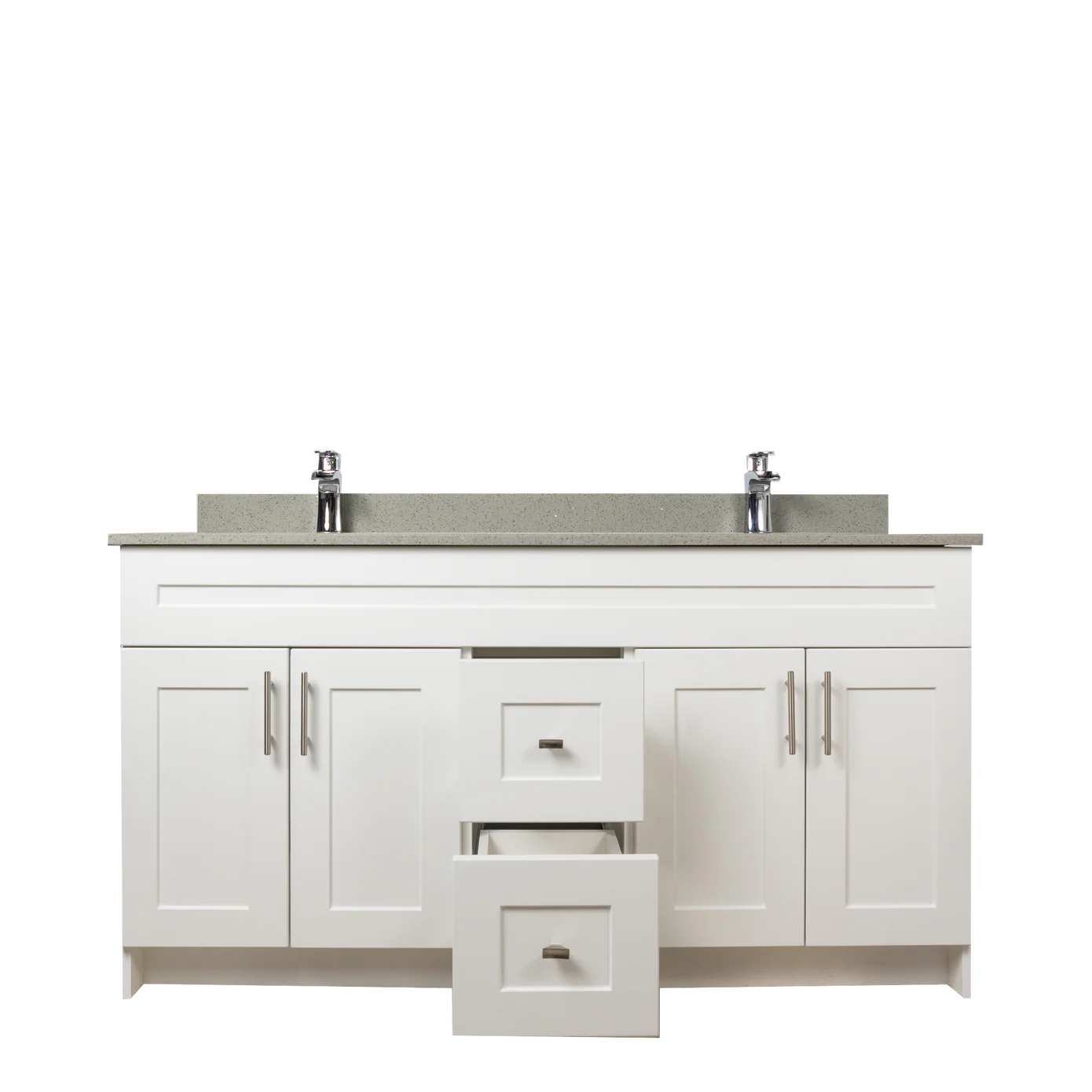 60" MDF Double Sink Vanity - Shaker Style