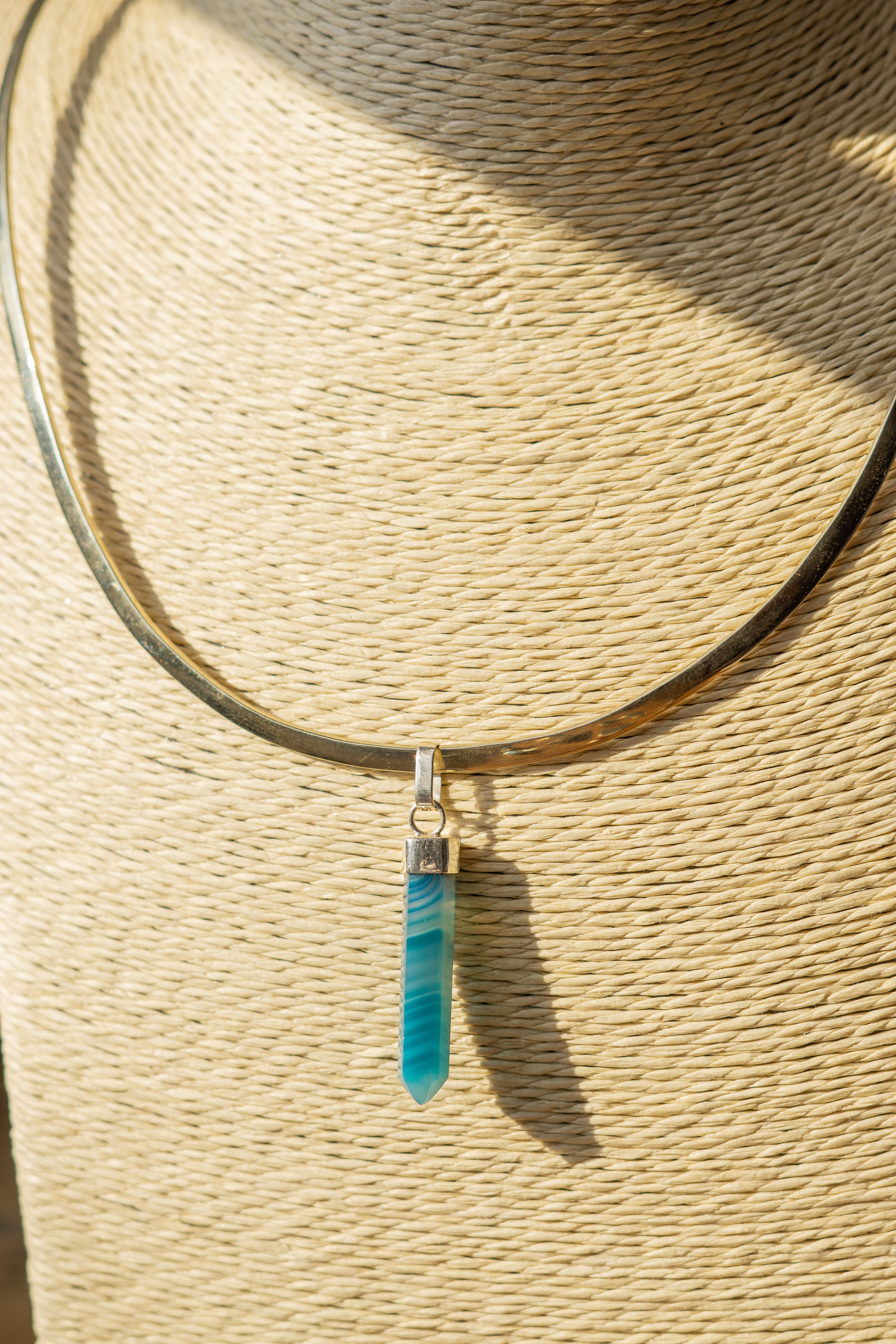 Colgante de Cuarzo Azul y plata