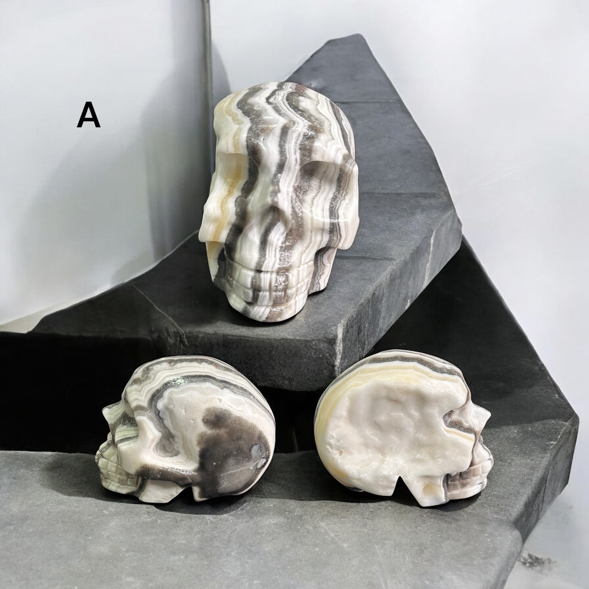 Banded Calcite Skull