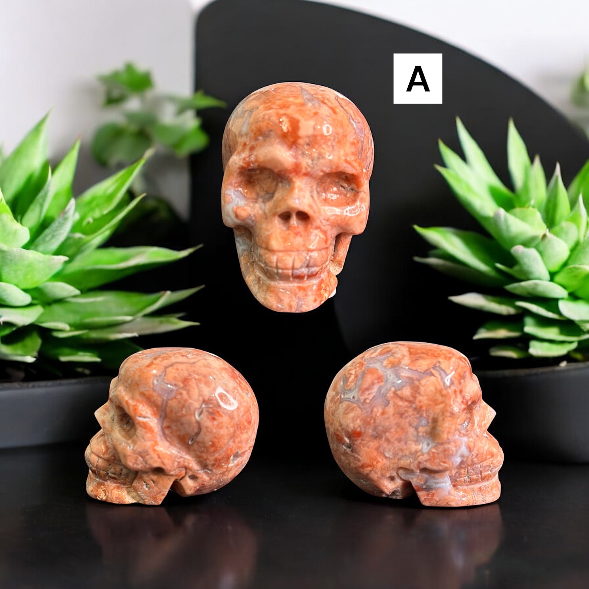 Pink Agate Skull