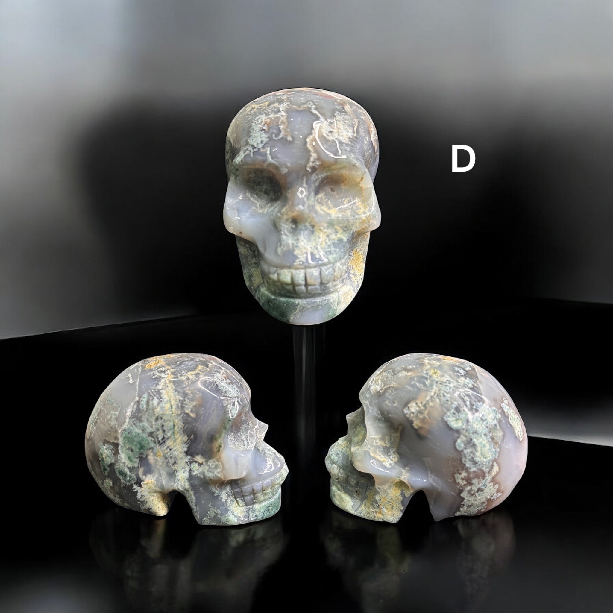 Moss Agate Skull