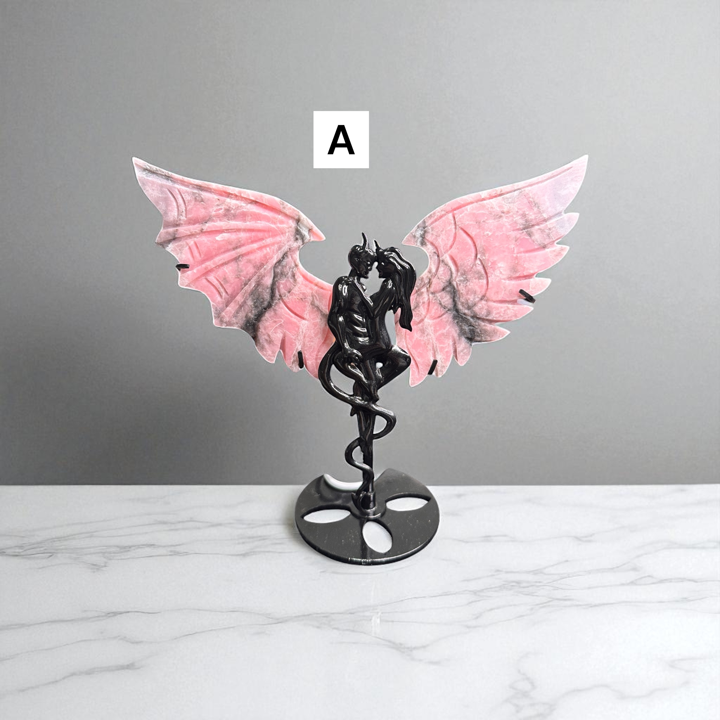 Pink Opal Angel/Demon Wings 