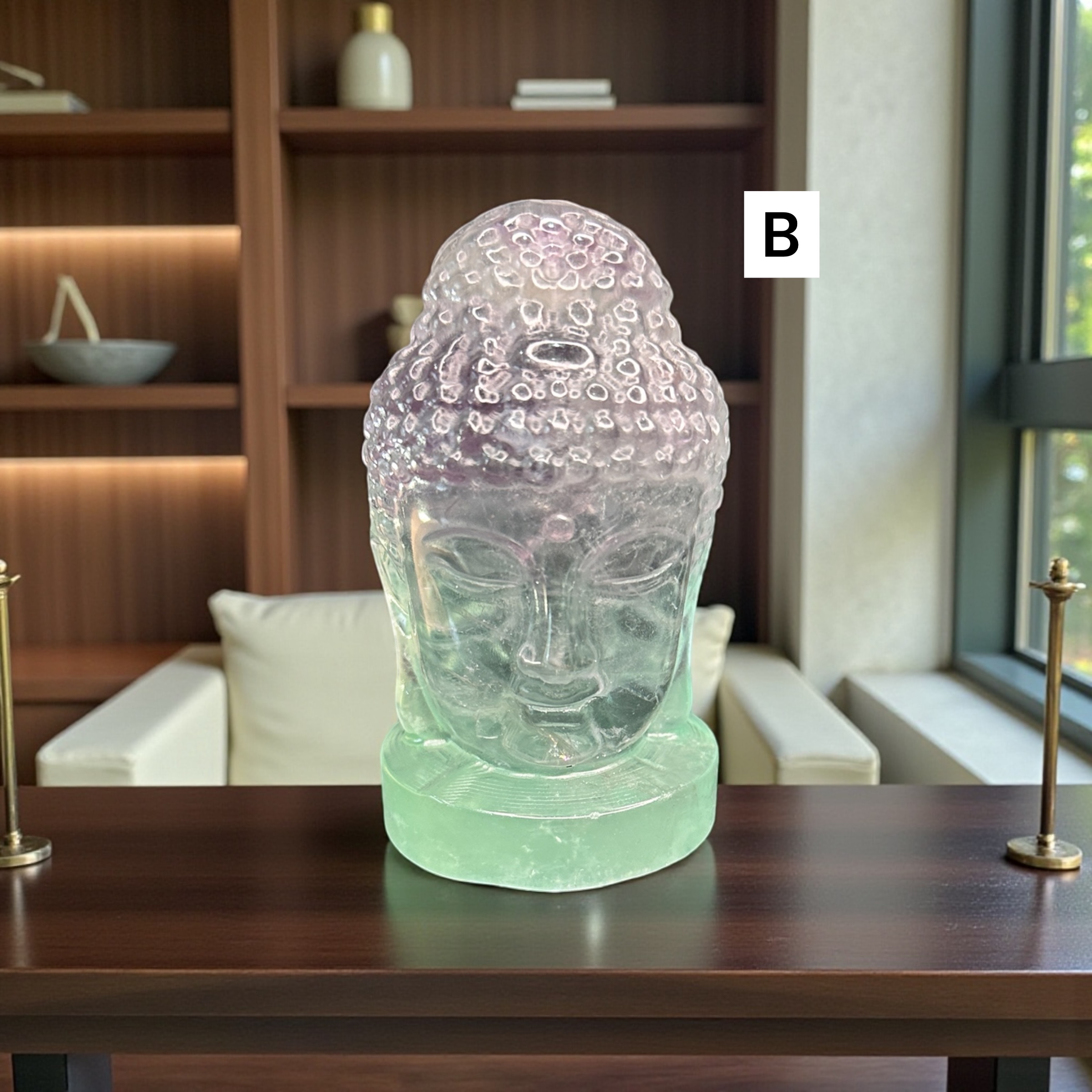 Rainbow Fluorite Buddha Head