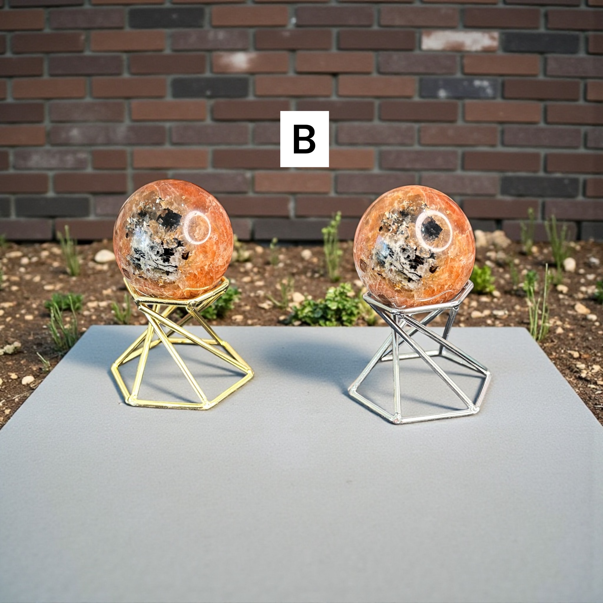 Golden Sunstone Spheres 