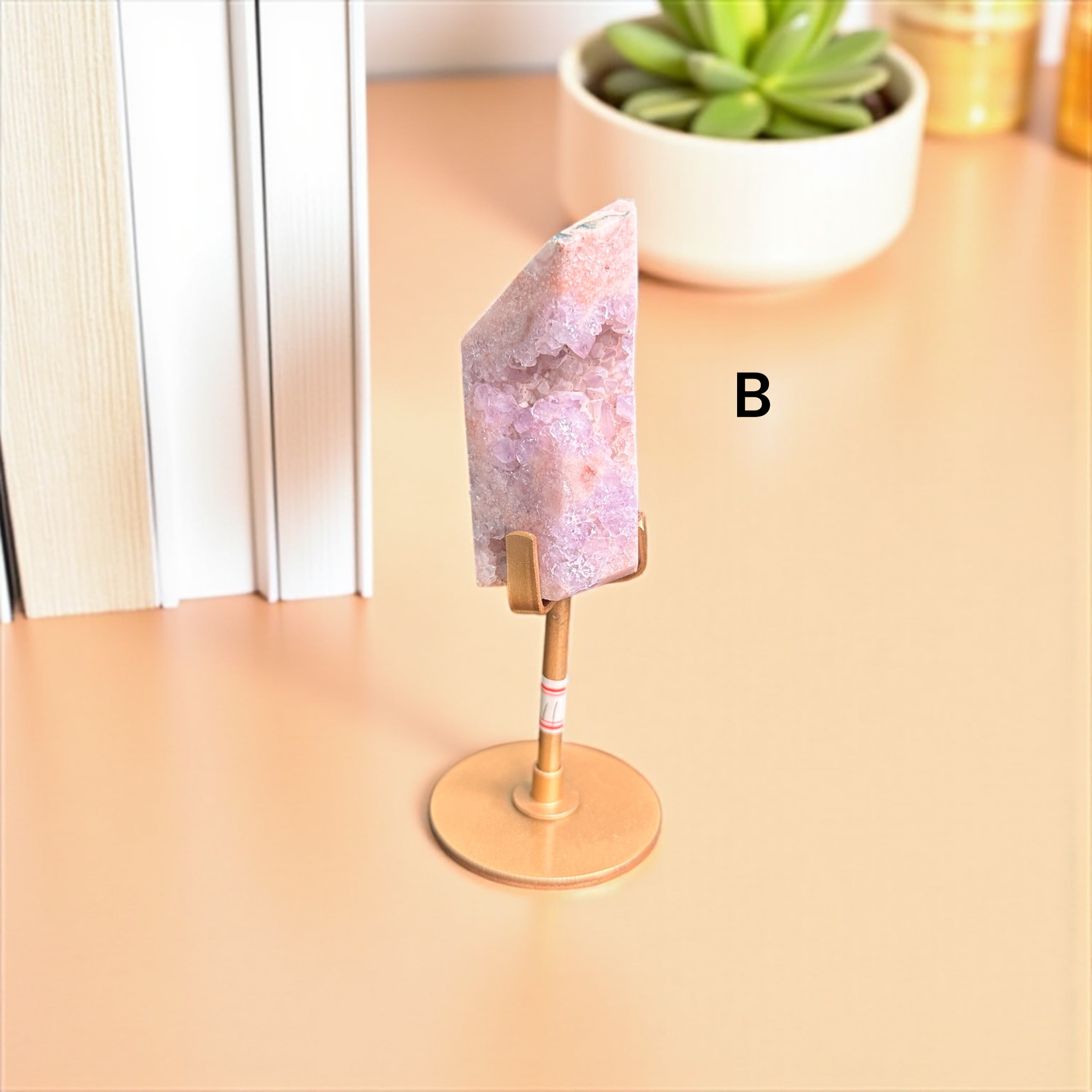 Pink Amethyst Chunks In Stand
