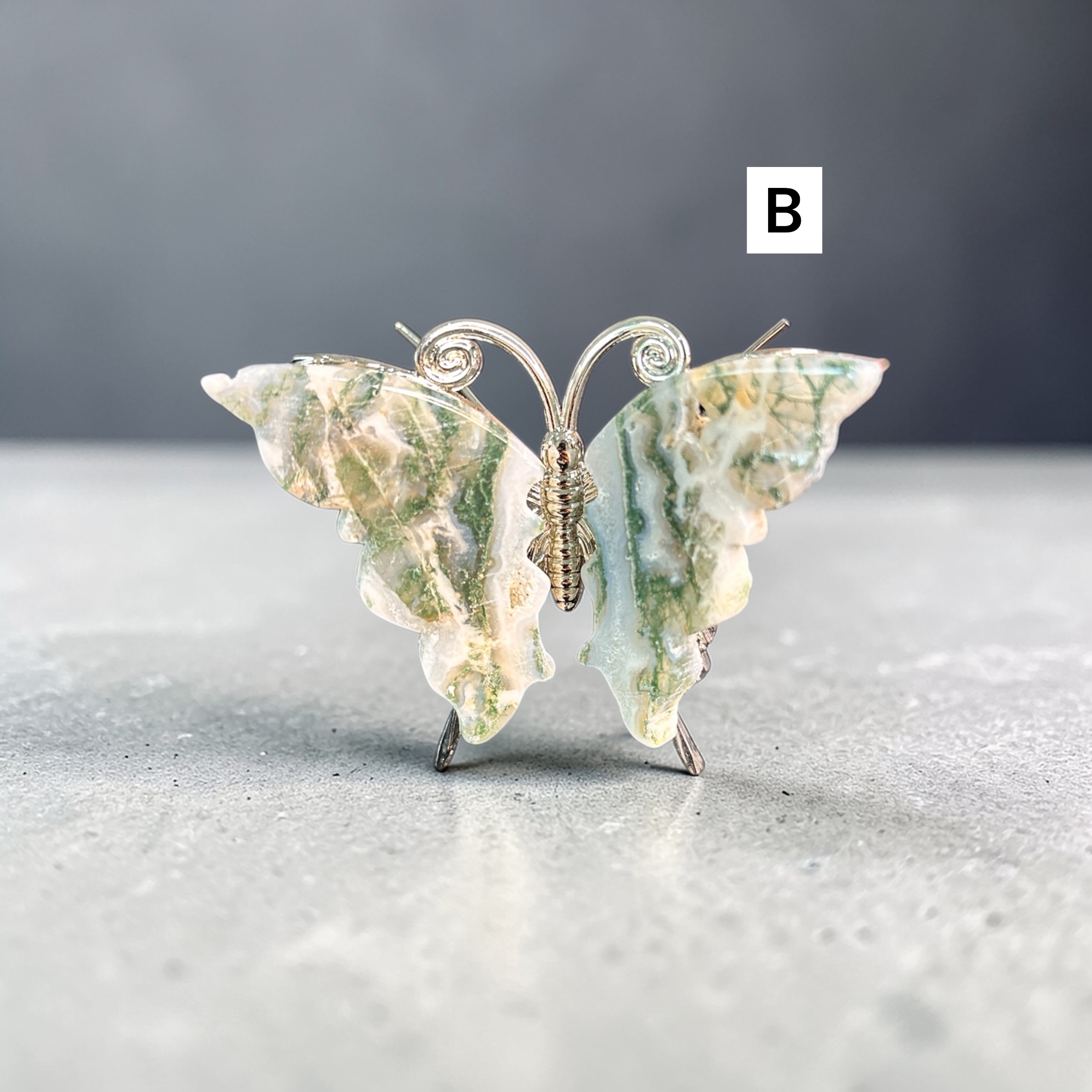 Moss Agate Butterflies 