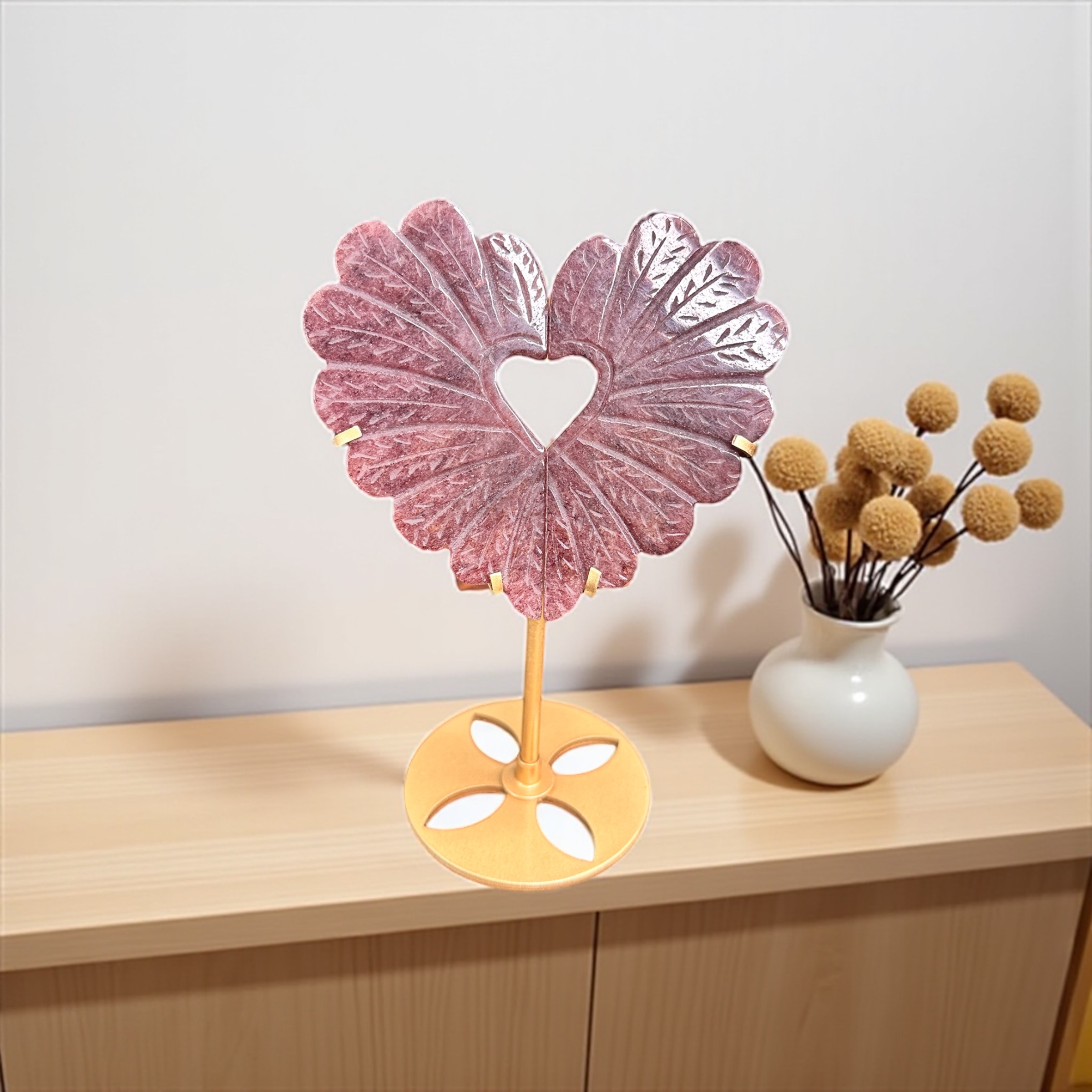 Strawberry Quartz Heart/ Wings 