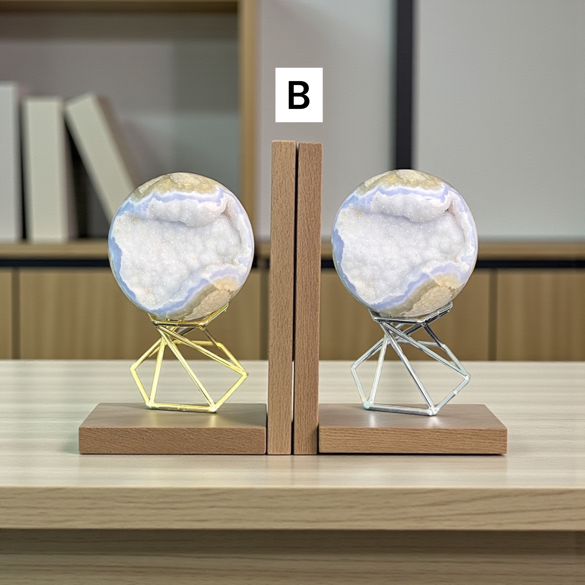 Blue Chalcedony Spheres 