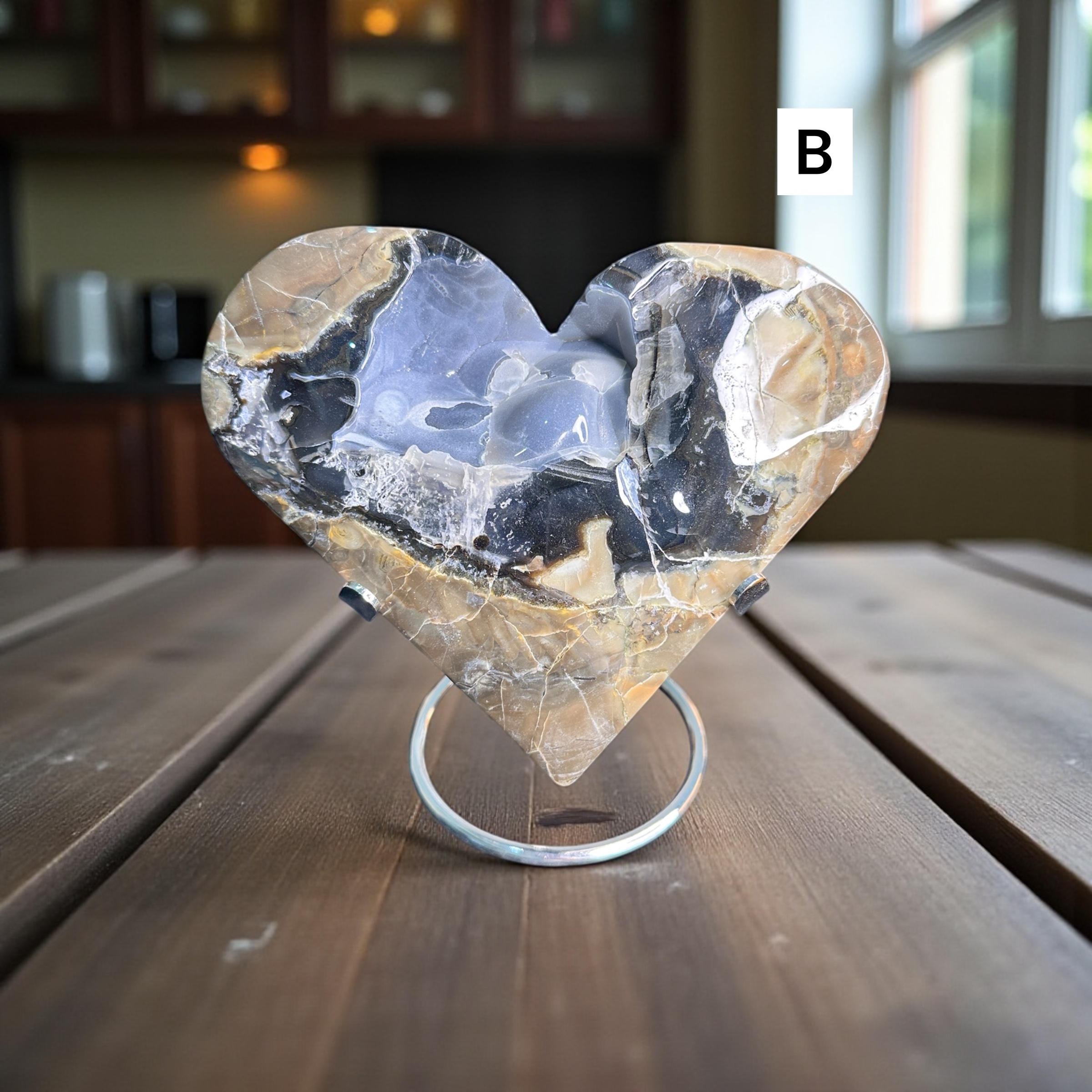 Volcano Agate Hearts 