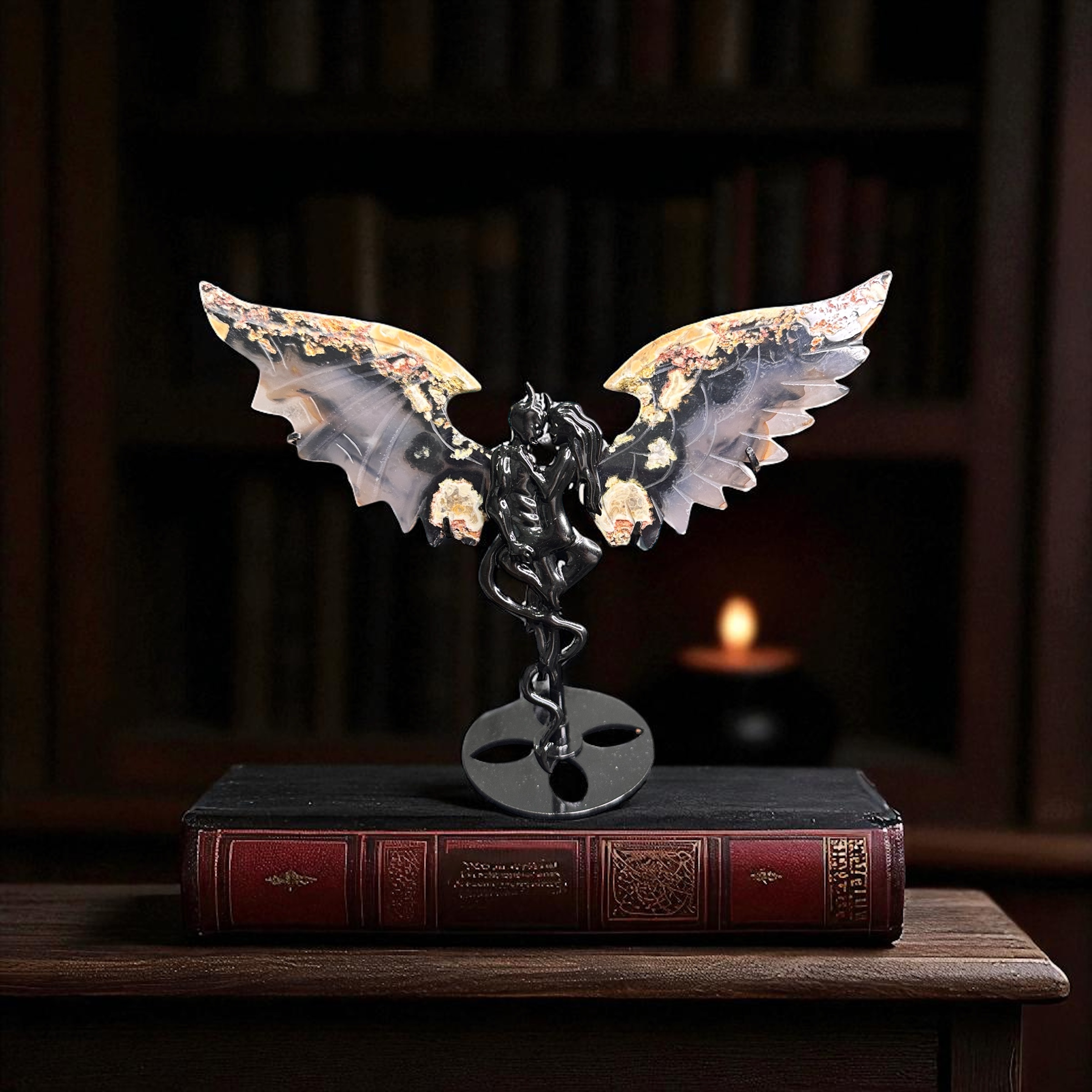 Volcano Agate Angel/Demon Wings 