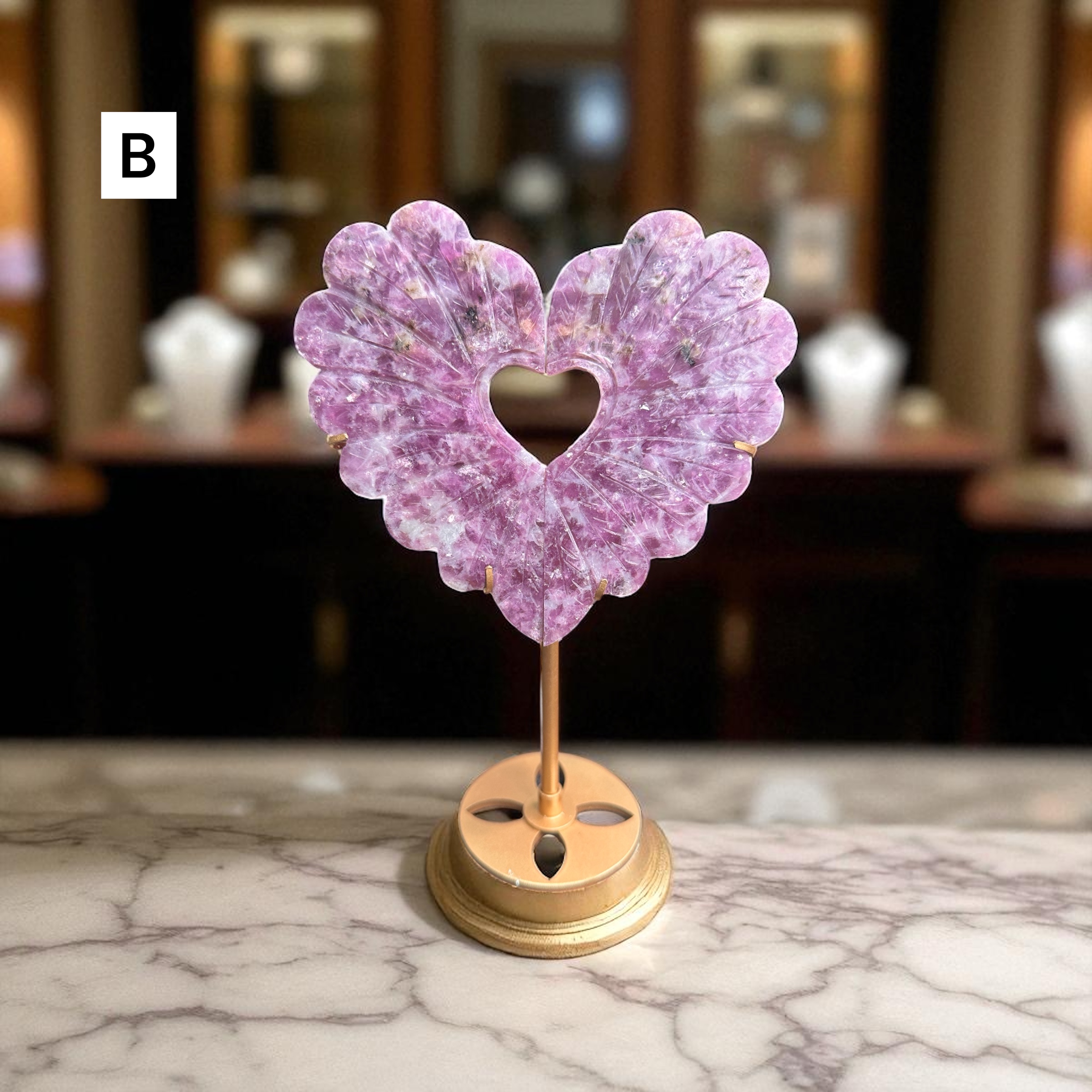 Lepidolite Heart/Wings 