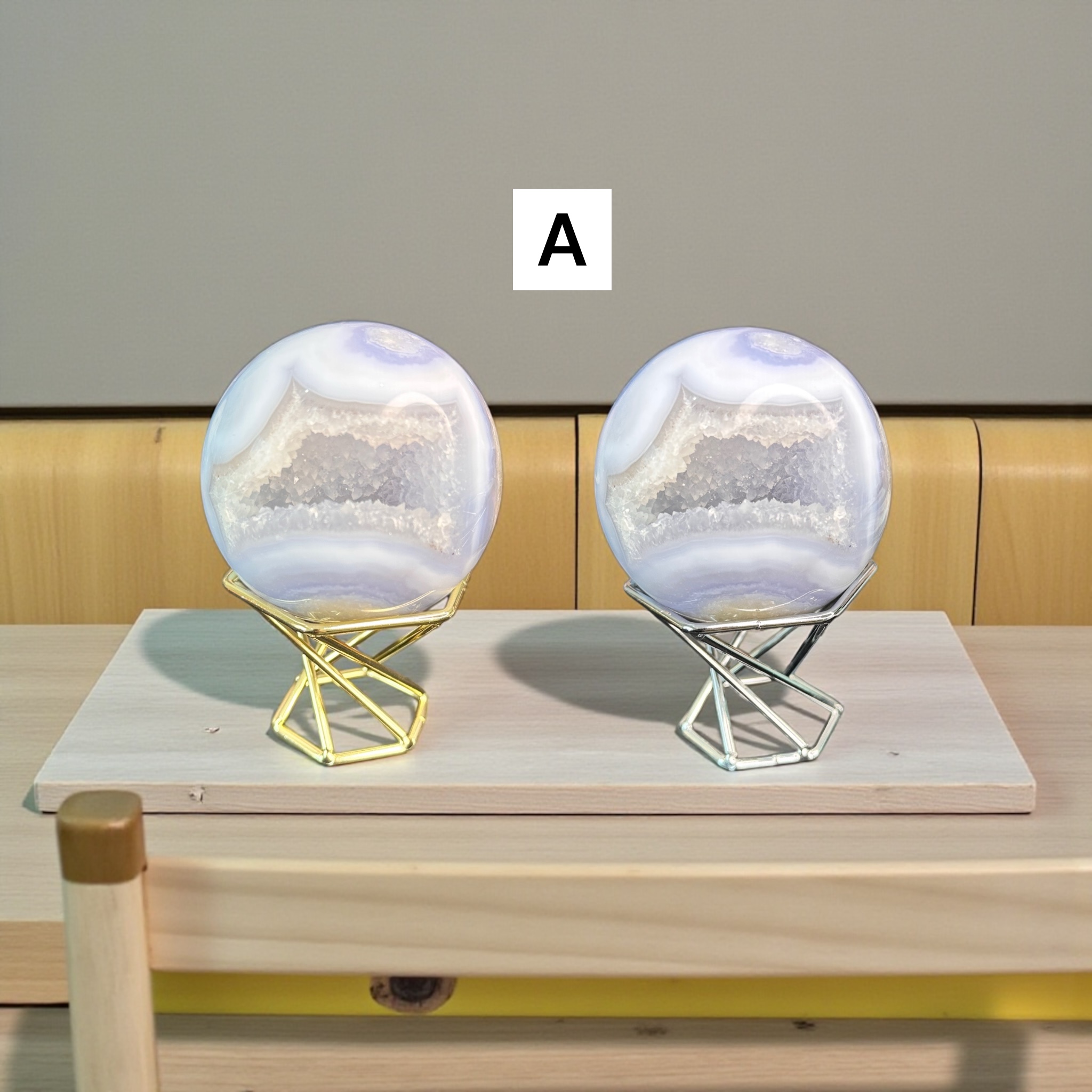 Blue Chalcedony Spheres 