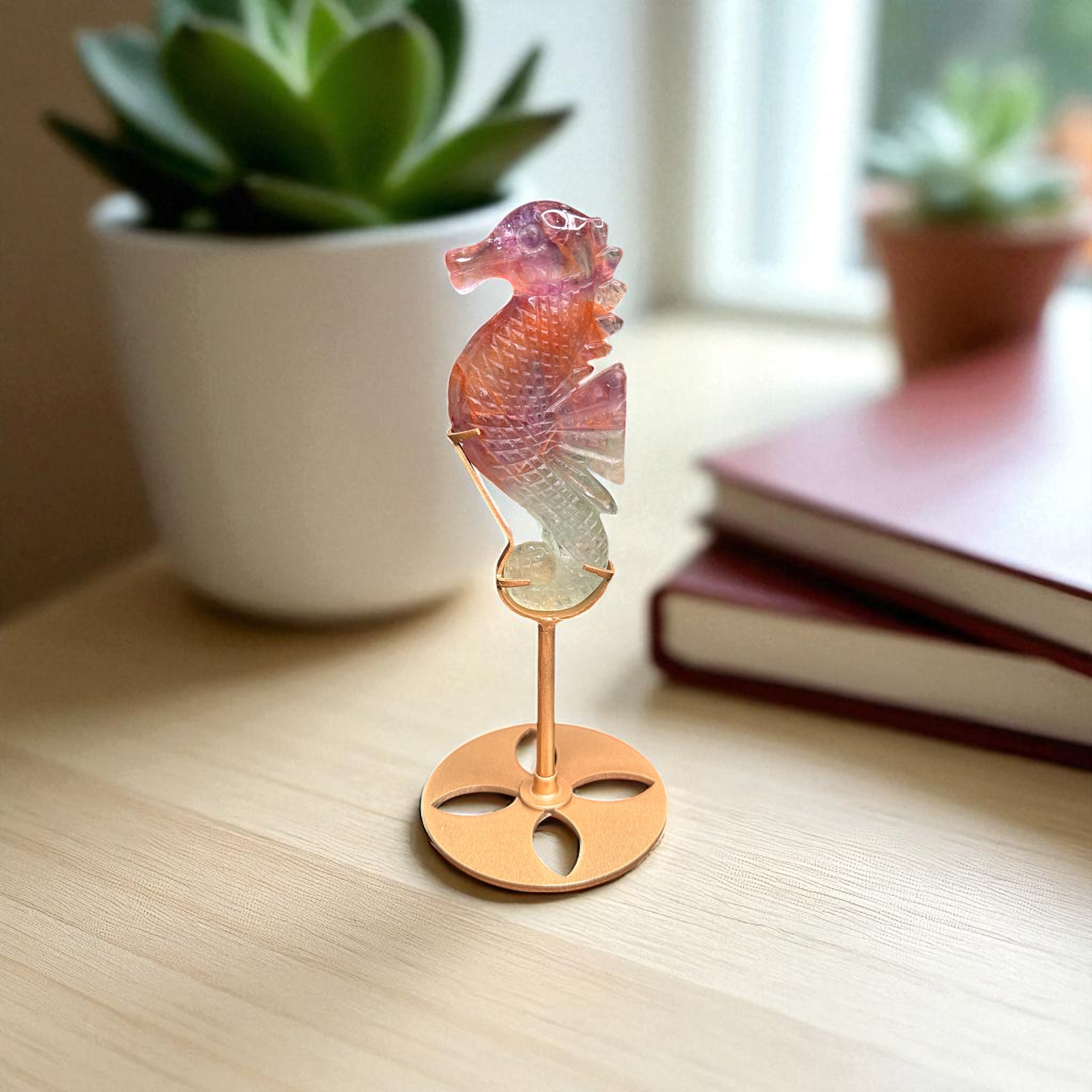 Rainbow Fluorite Seahorse 
