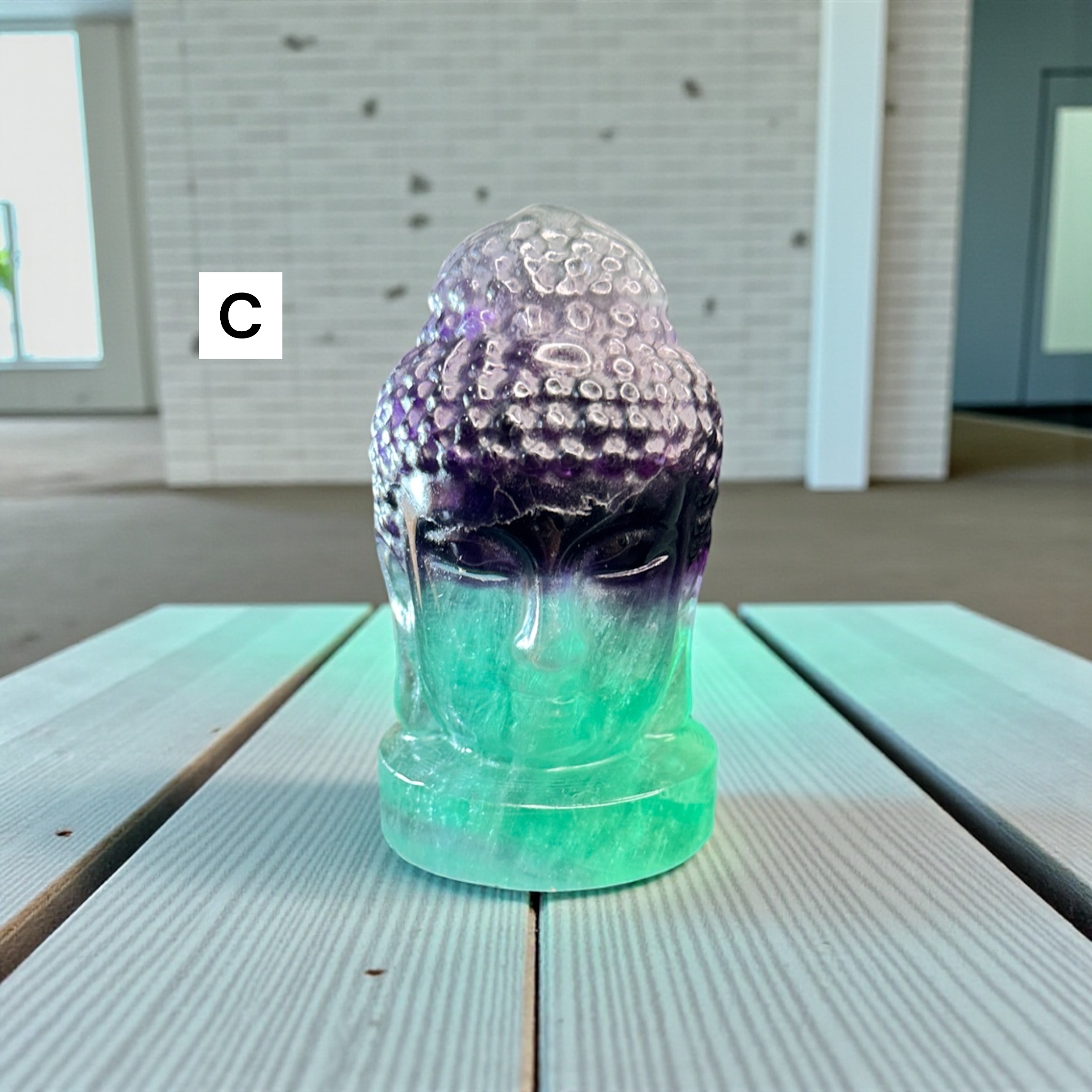 Rainbow Fluorite Buddha Head