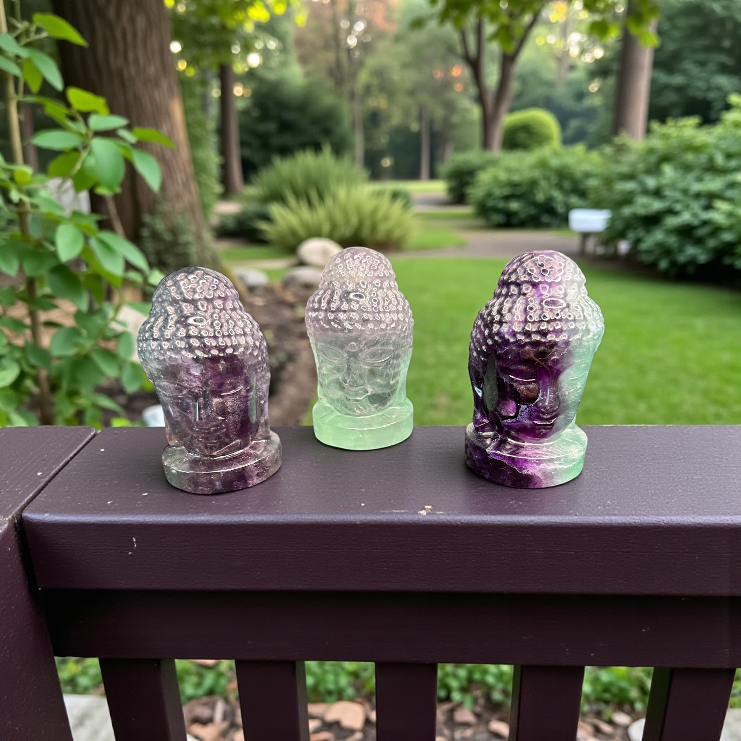 Rainbow Fluorite Buddha Head