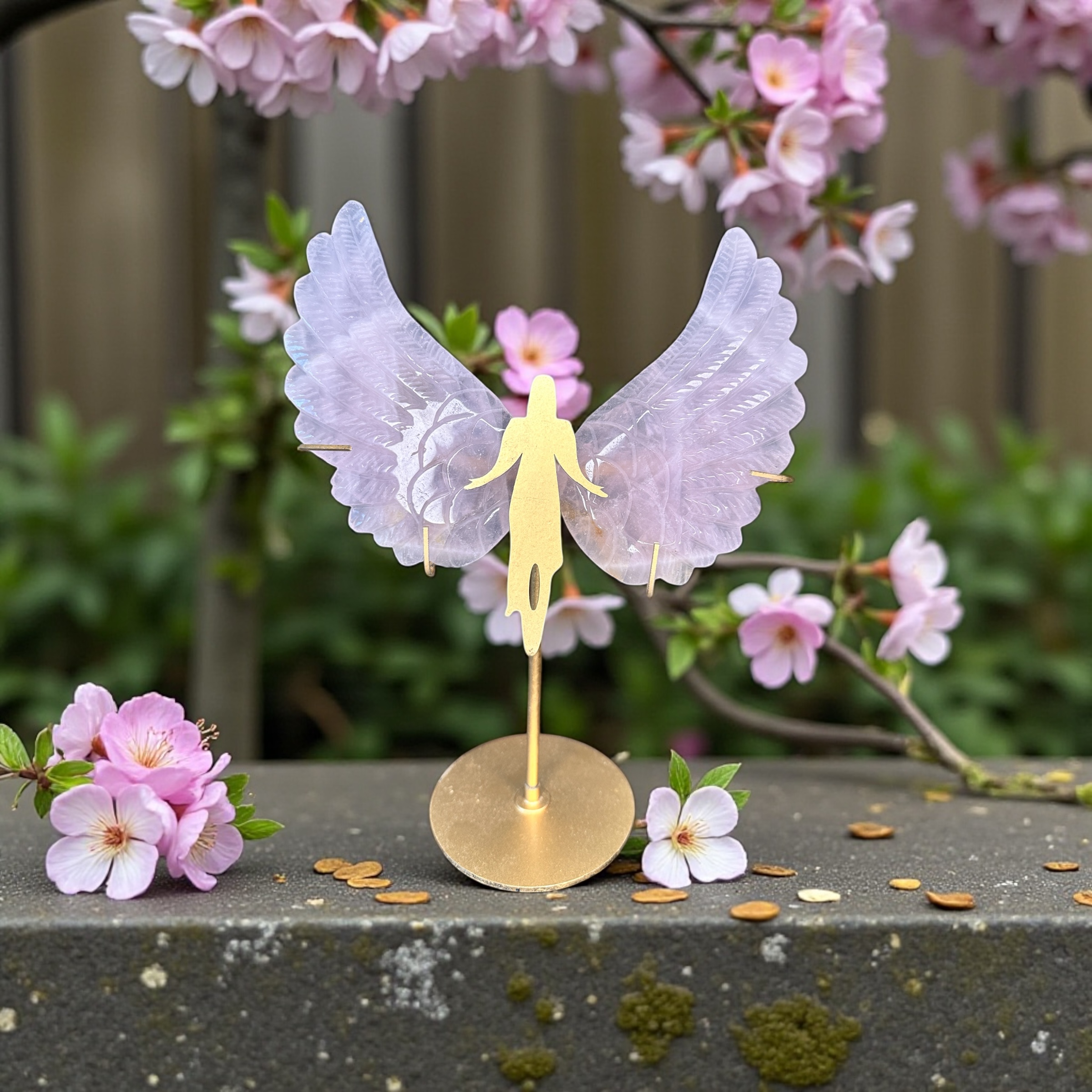 Rose Quartz Angel Wings 