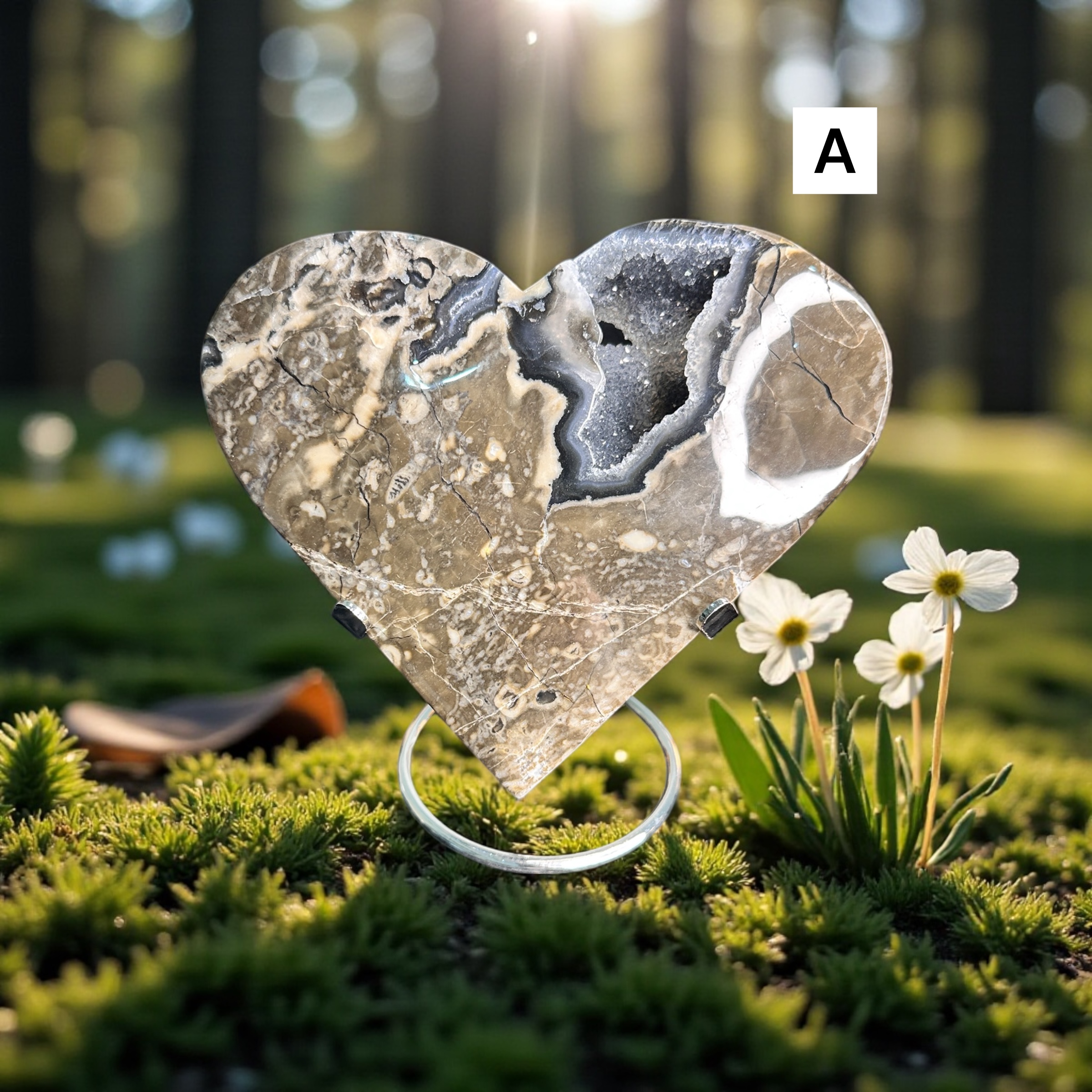 Volcano Agate Hearts 