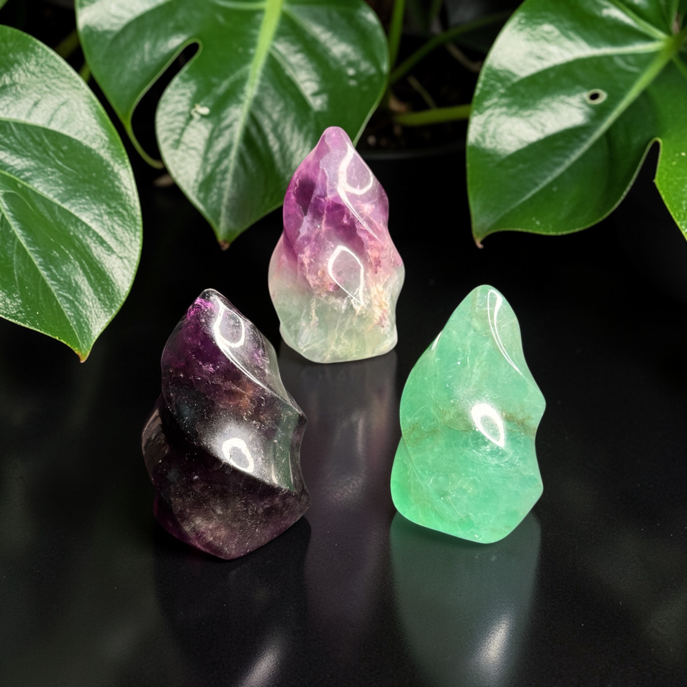 Rainbow Fluorite Flames 