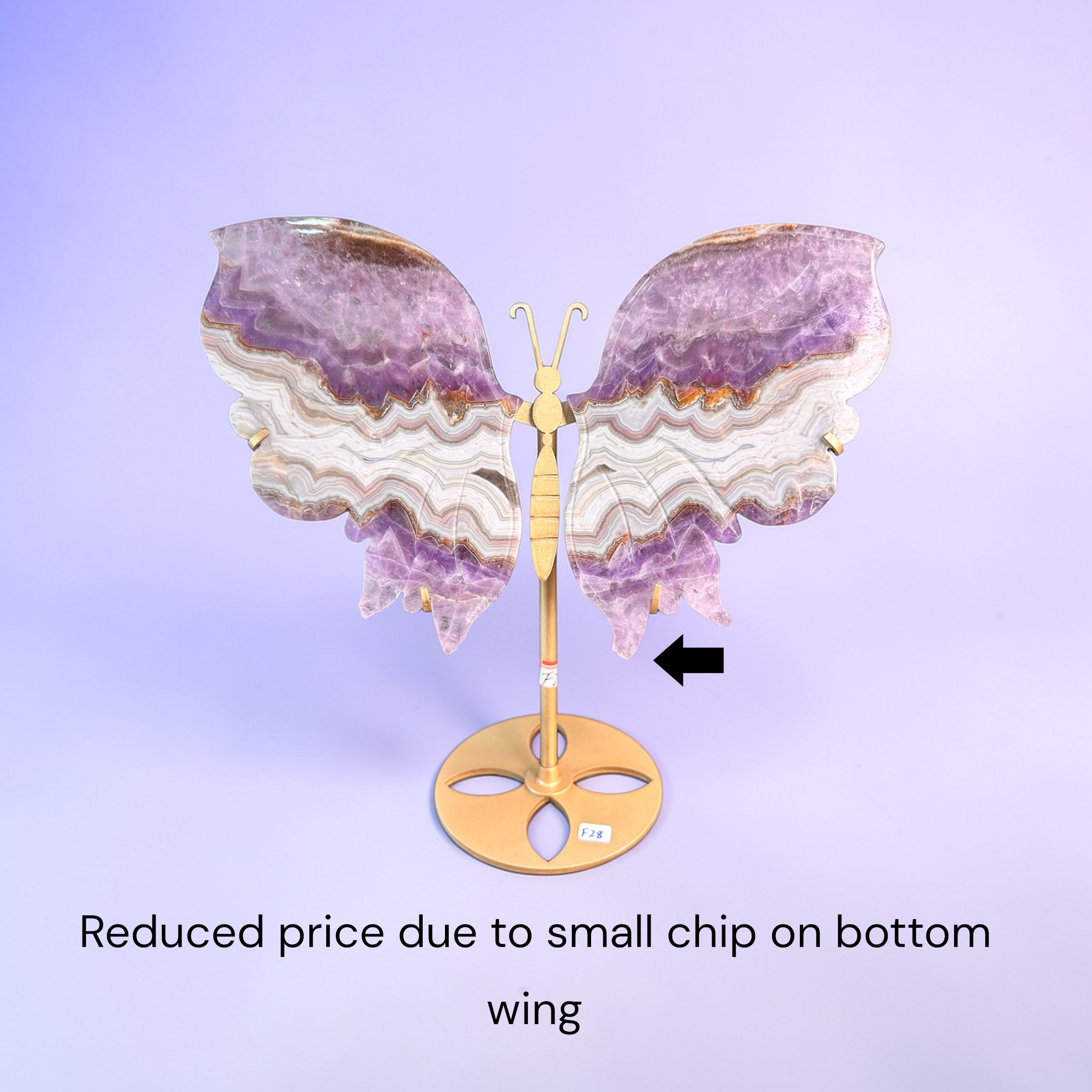 Amethyst/ Agate Wings (Reduced to small Chip)