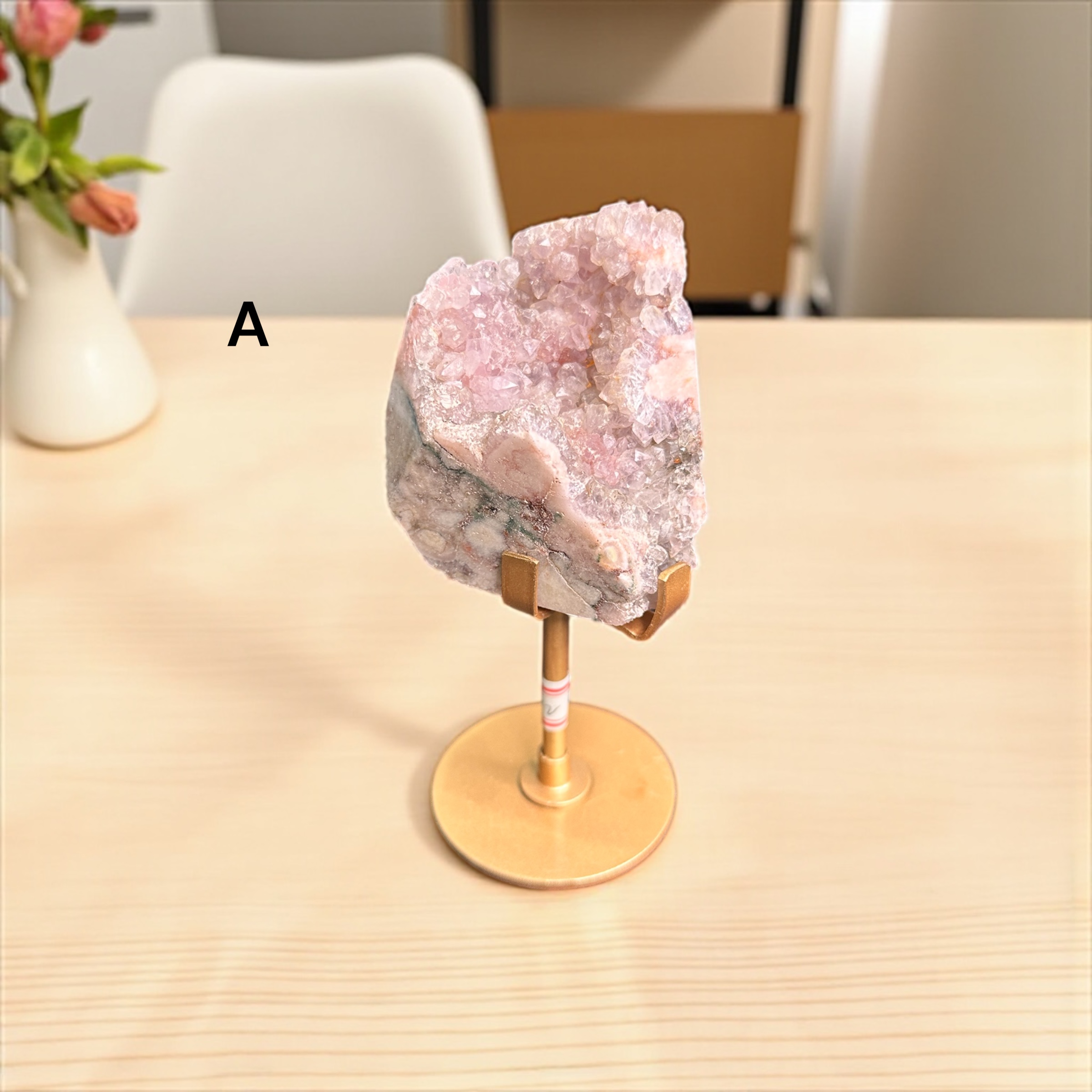 Pink Amethyst Chunks In Stand