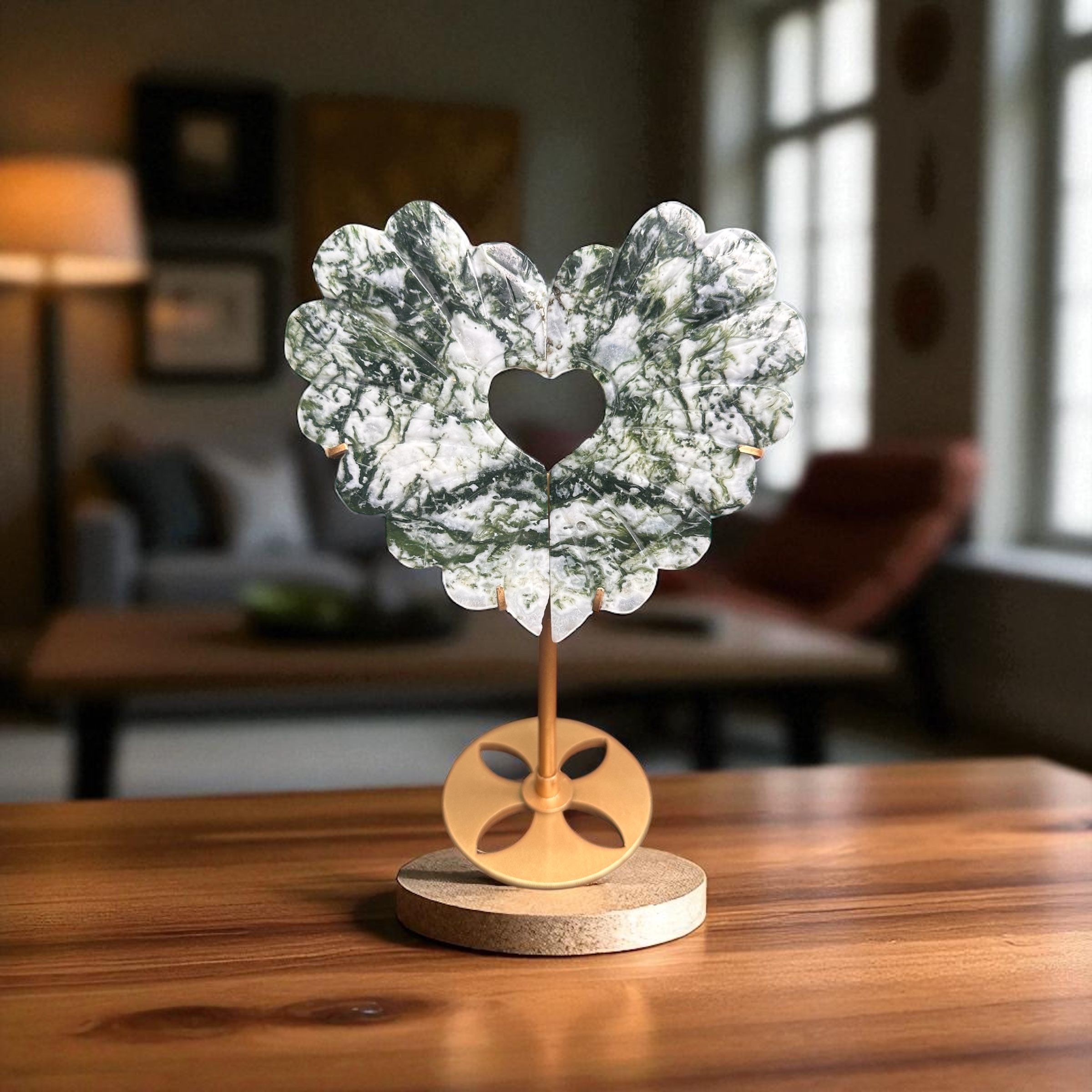 Tree Agate Heart/Wings 