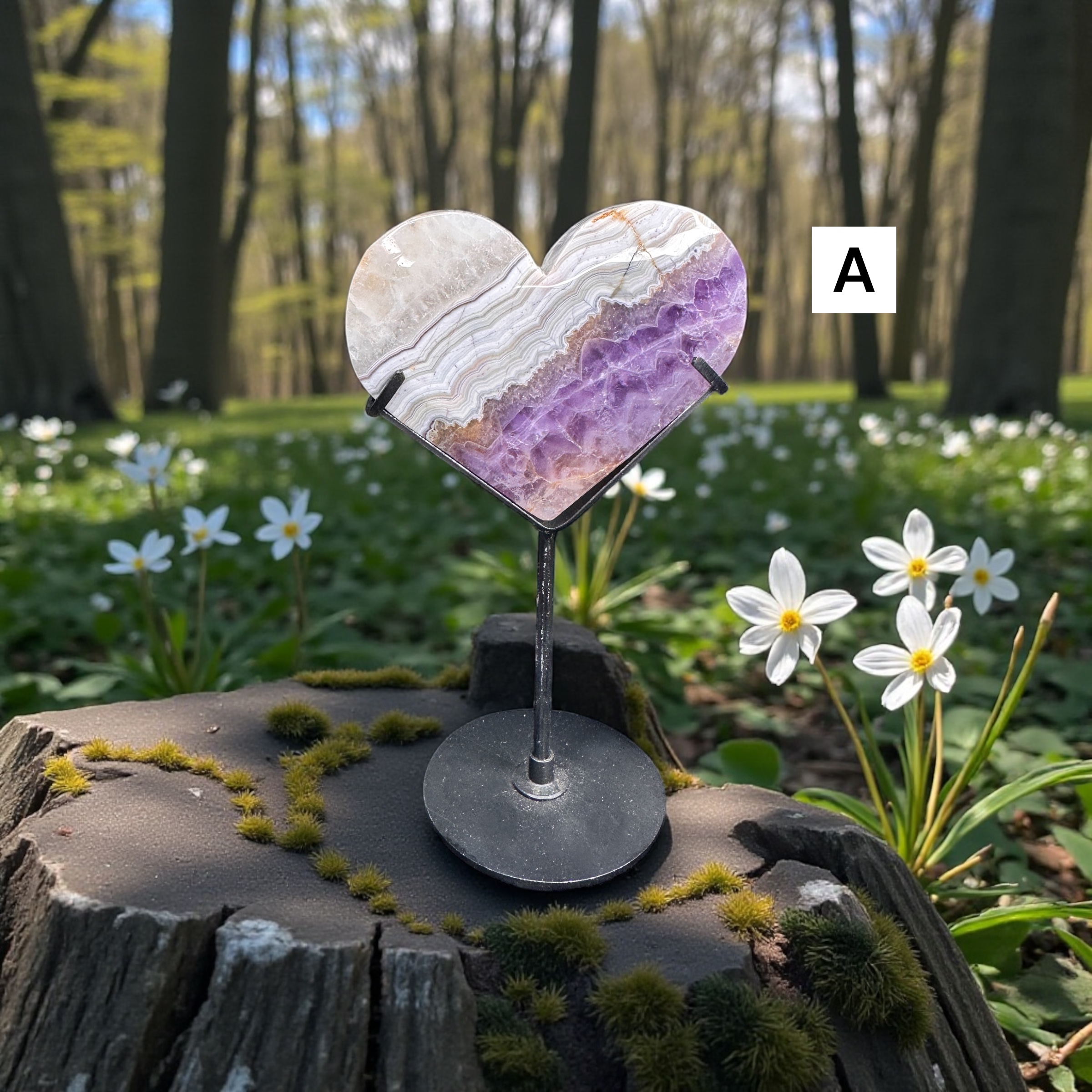Amethyst/Agate Hearts 
