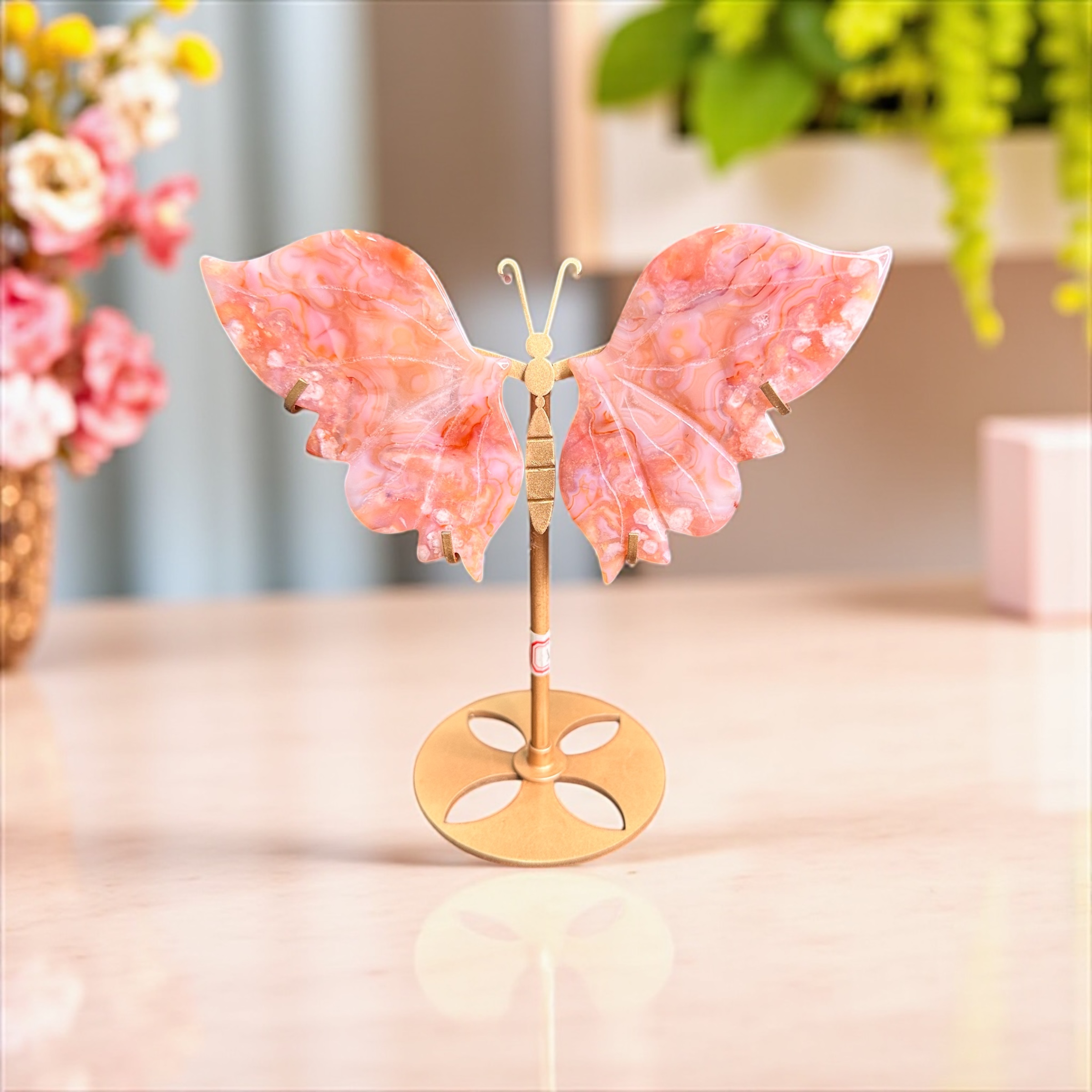 Carnelian/Flower Agate Wings 