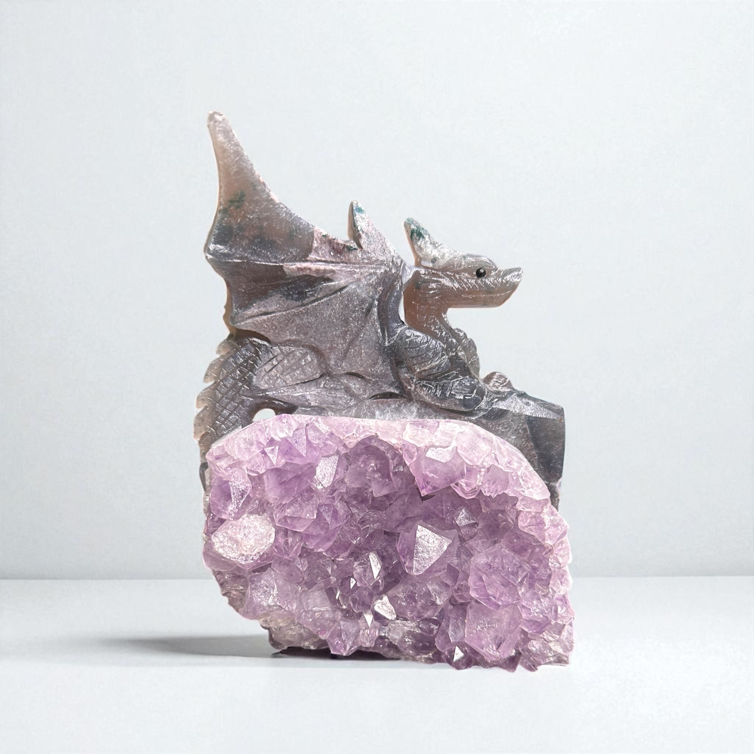 Amethyst Cluster Dragon 