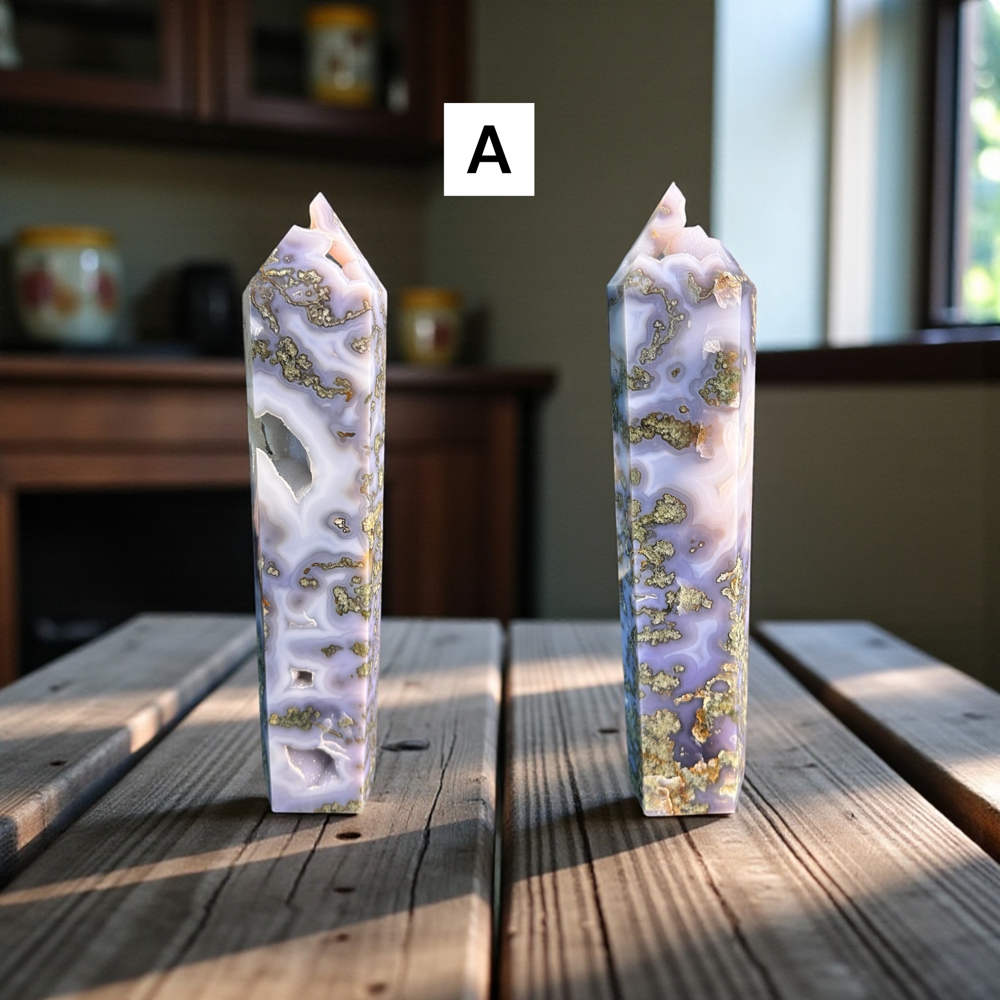 Moss Agate Towers (Blue)
