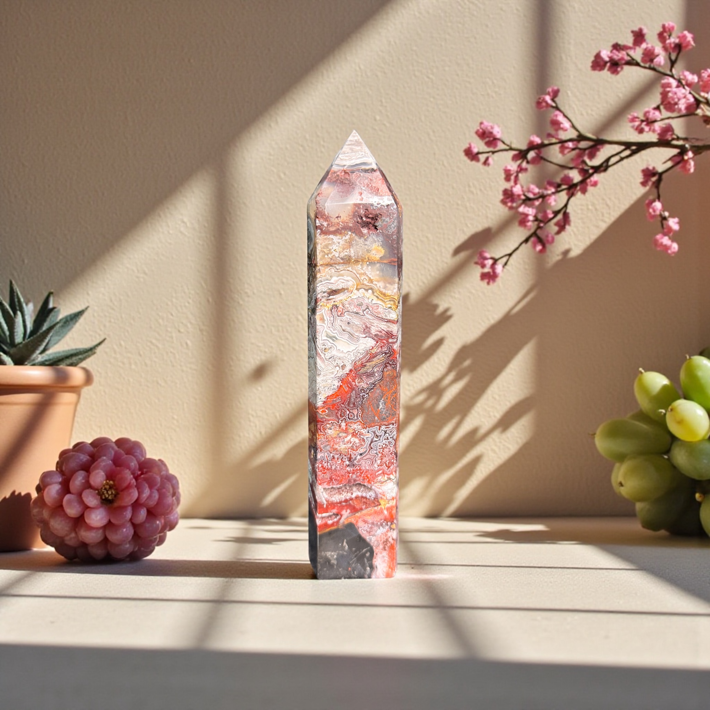 Mexican Lace Agate Tower 