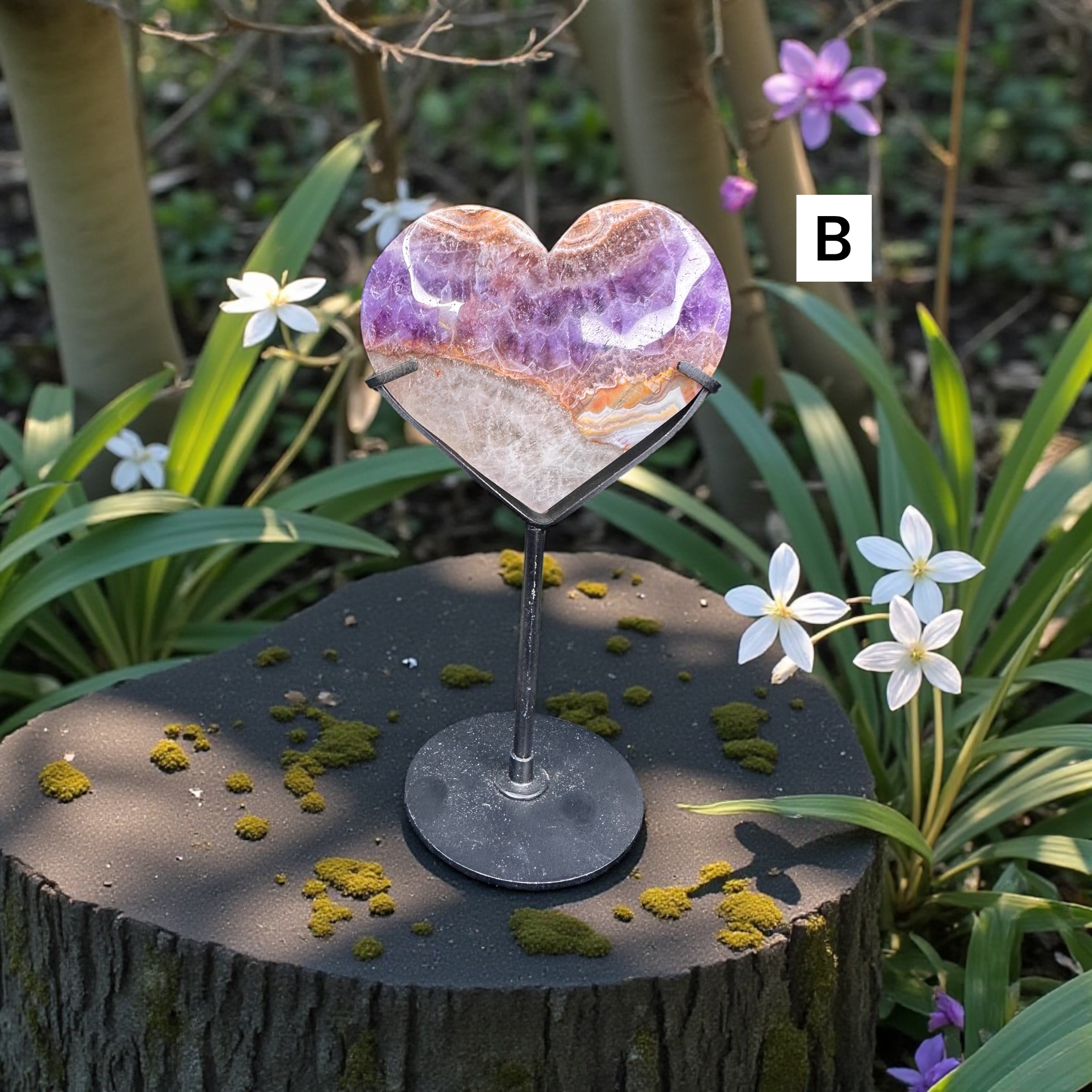 Amethyst/Agate Hearts 