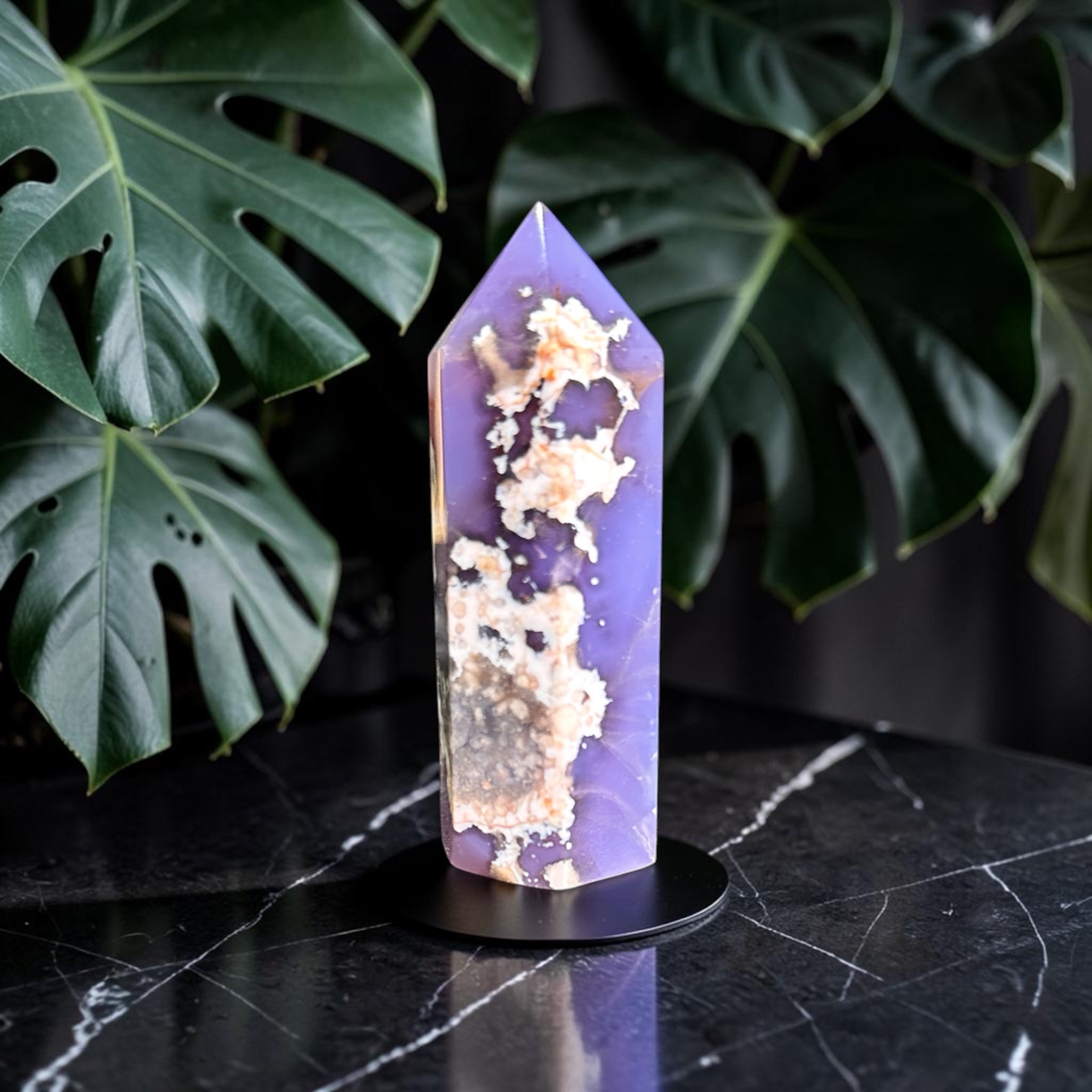 Blue Flower Agate Tower 