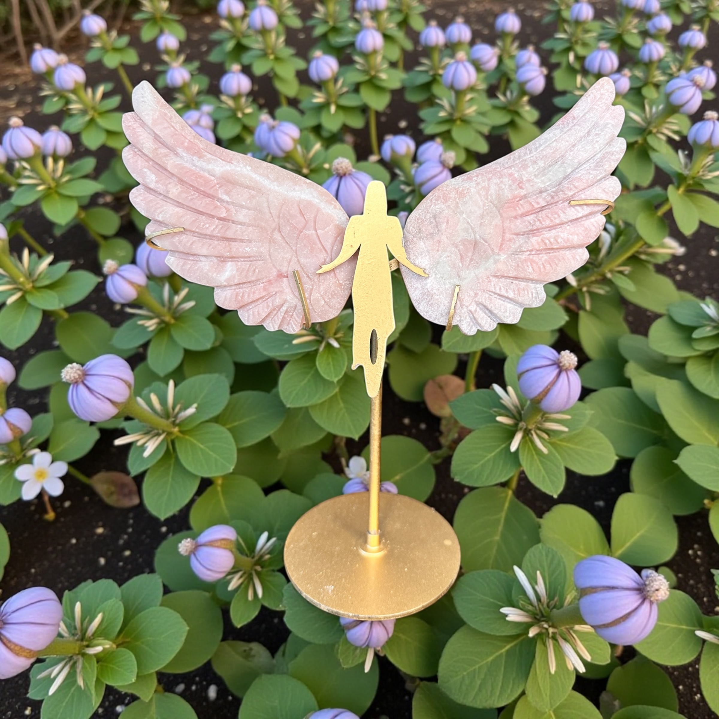 Pink Opal Angel Wings 