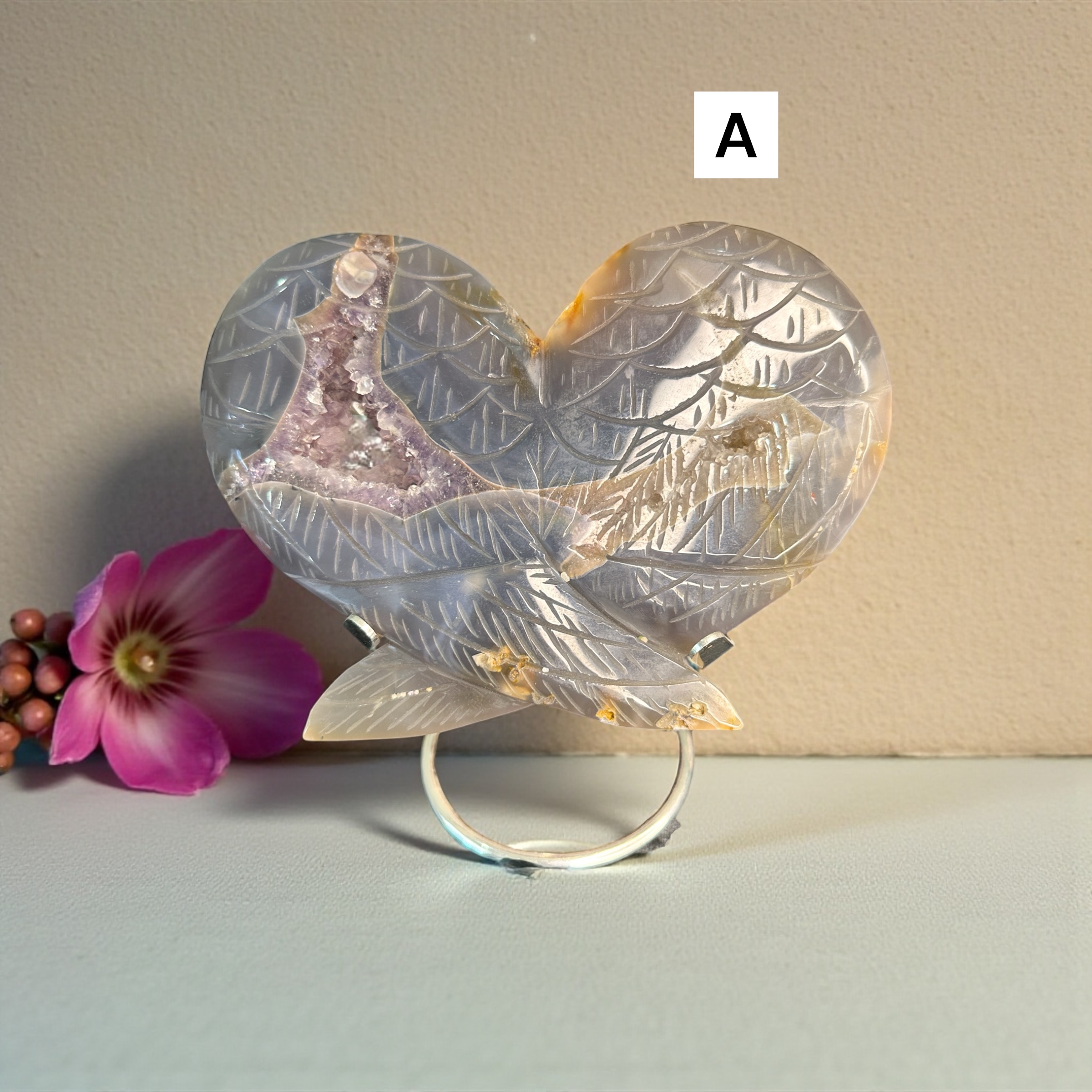 Druzy Amethyst/ Agate Hearts