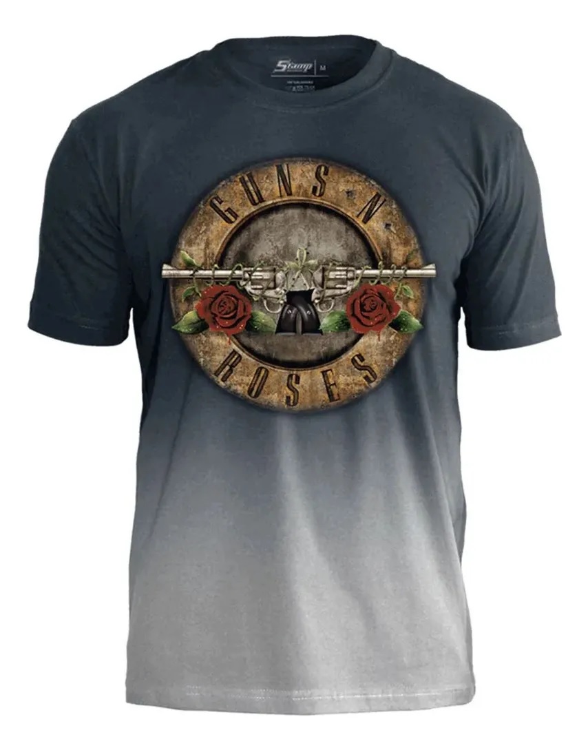 Camiseta Guns N' Rose - Stamp Cinza 