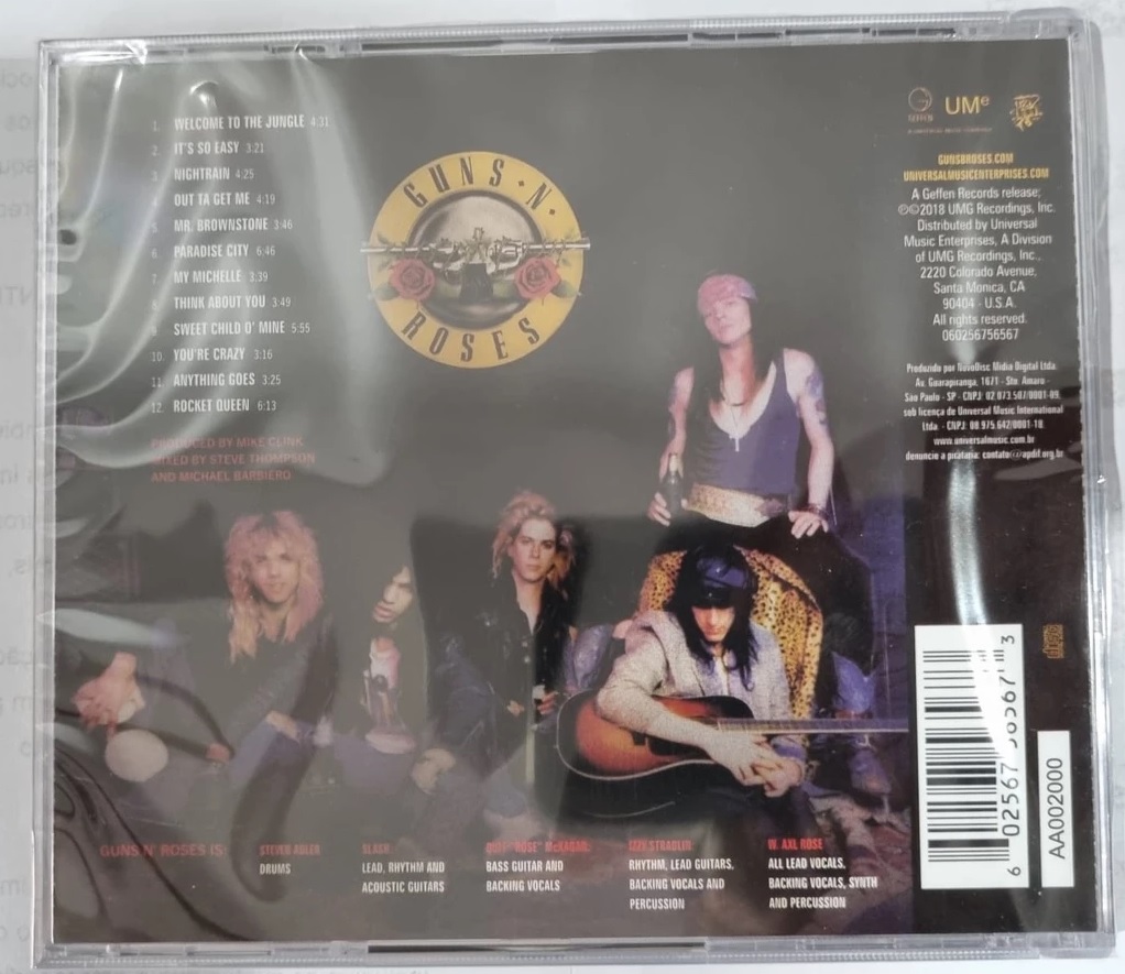Cd Guns N´ Roses - Appetite for destruction