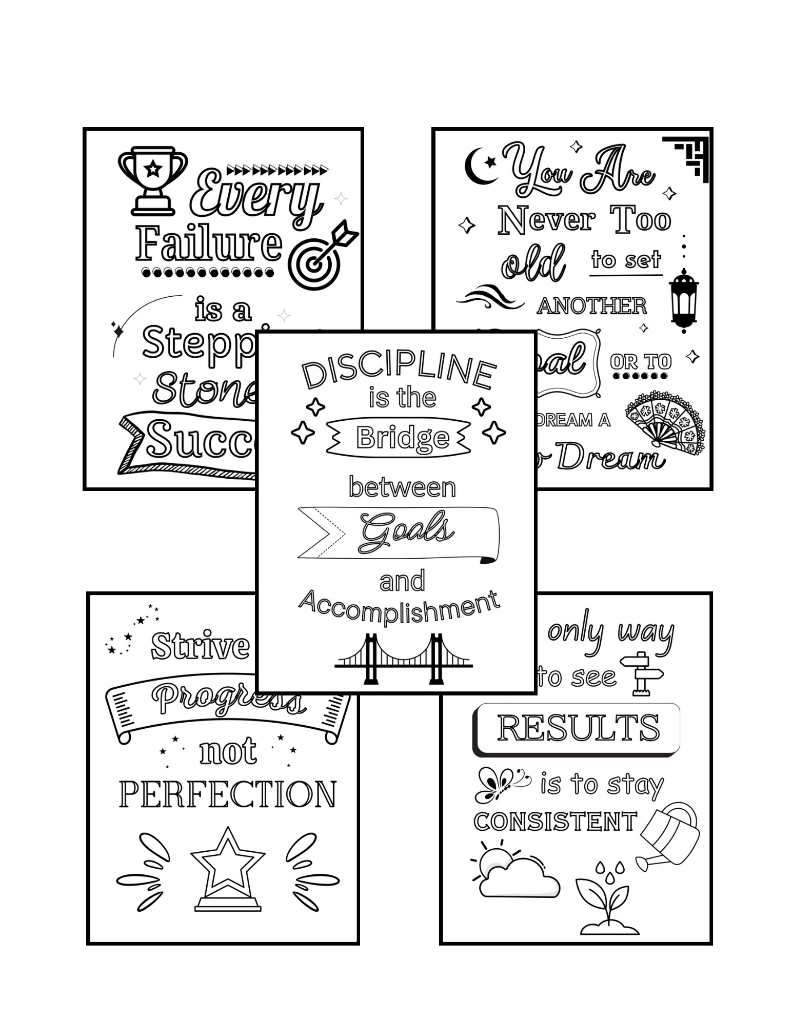 Motivational Quotes Coloring Book