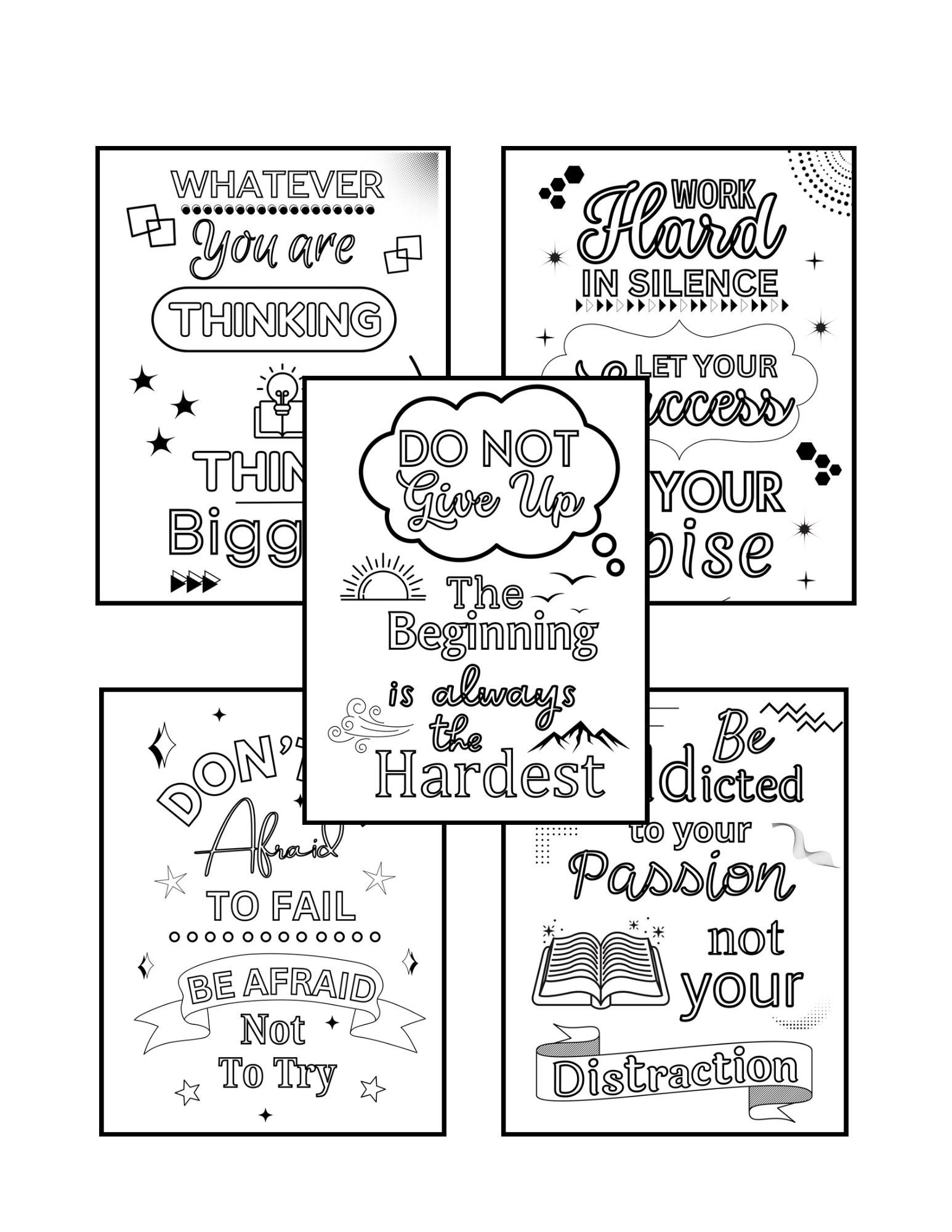 Motivational Quotes Coloring Book